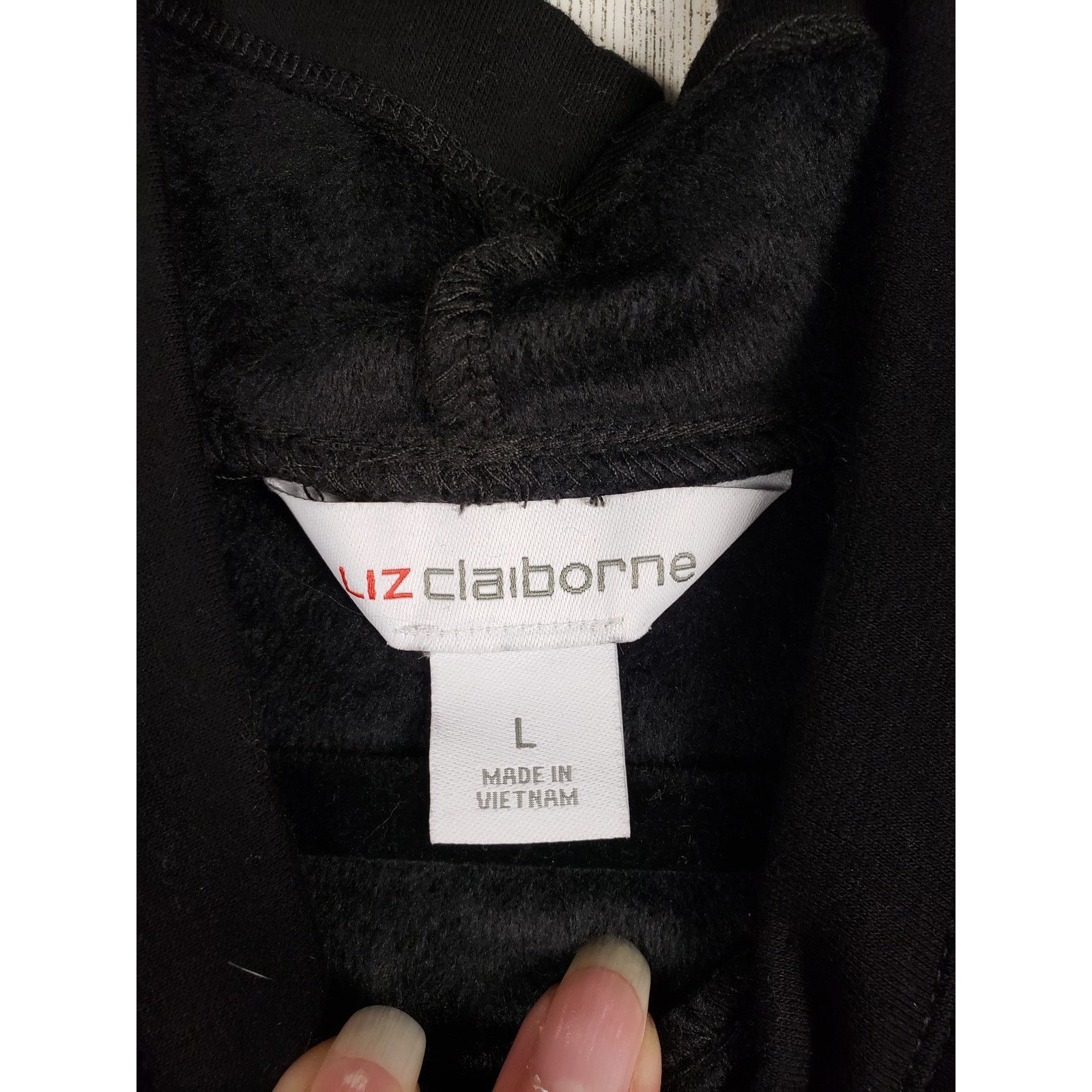 Other NWT Liz Claiborne Black Cinched Pullover Sweatshirt Large Size L / US 10 / IT 46 - 8 Thumbnail