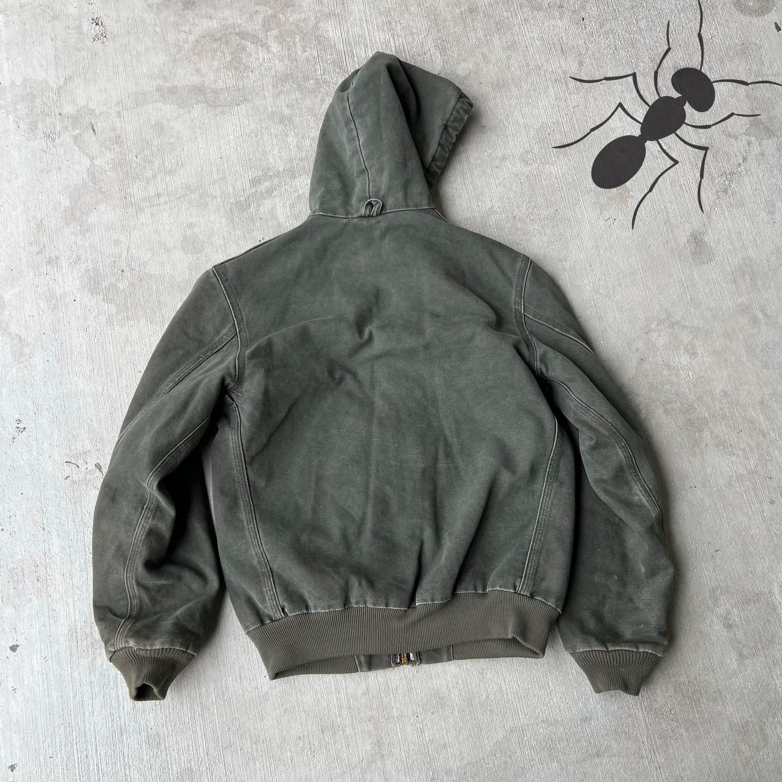 Carhartt × Vintage Carhartt YOUTH Y06 MOS green hooded work wear jacket Size US L / EU 52-54 / 3 - 4 Thumbnail