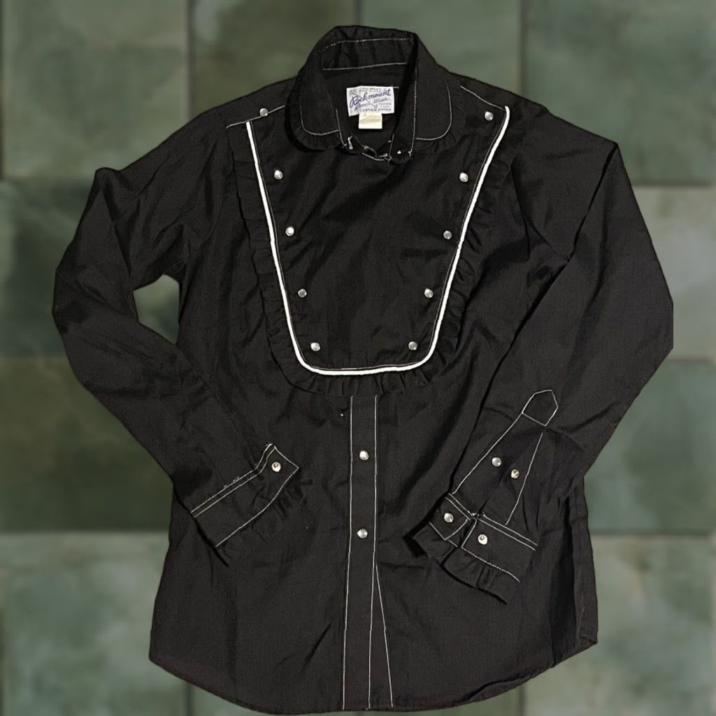 Rockmount Ranch Wear VINTAGE Rockmount Western Shirt Cavalry Pearl Snap Bib Black Size S Womens Size S / US 4 / IT 40 - 1 Thumbnail