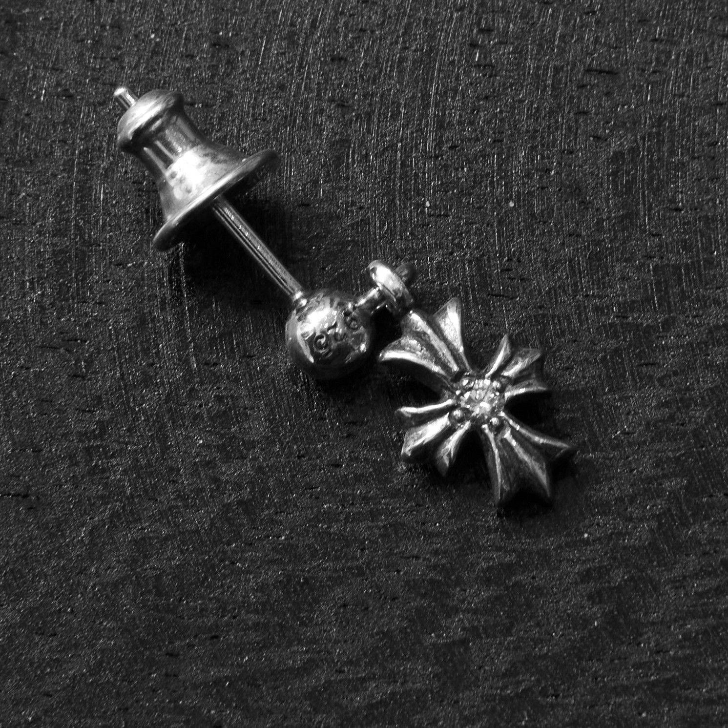 Chrome Hearts CHROME HEARTS Tiny E Silver Diamond Earring Size ONE SIZE - 4 Thumbnail