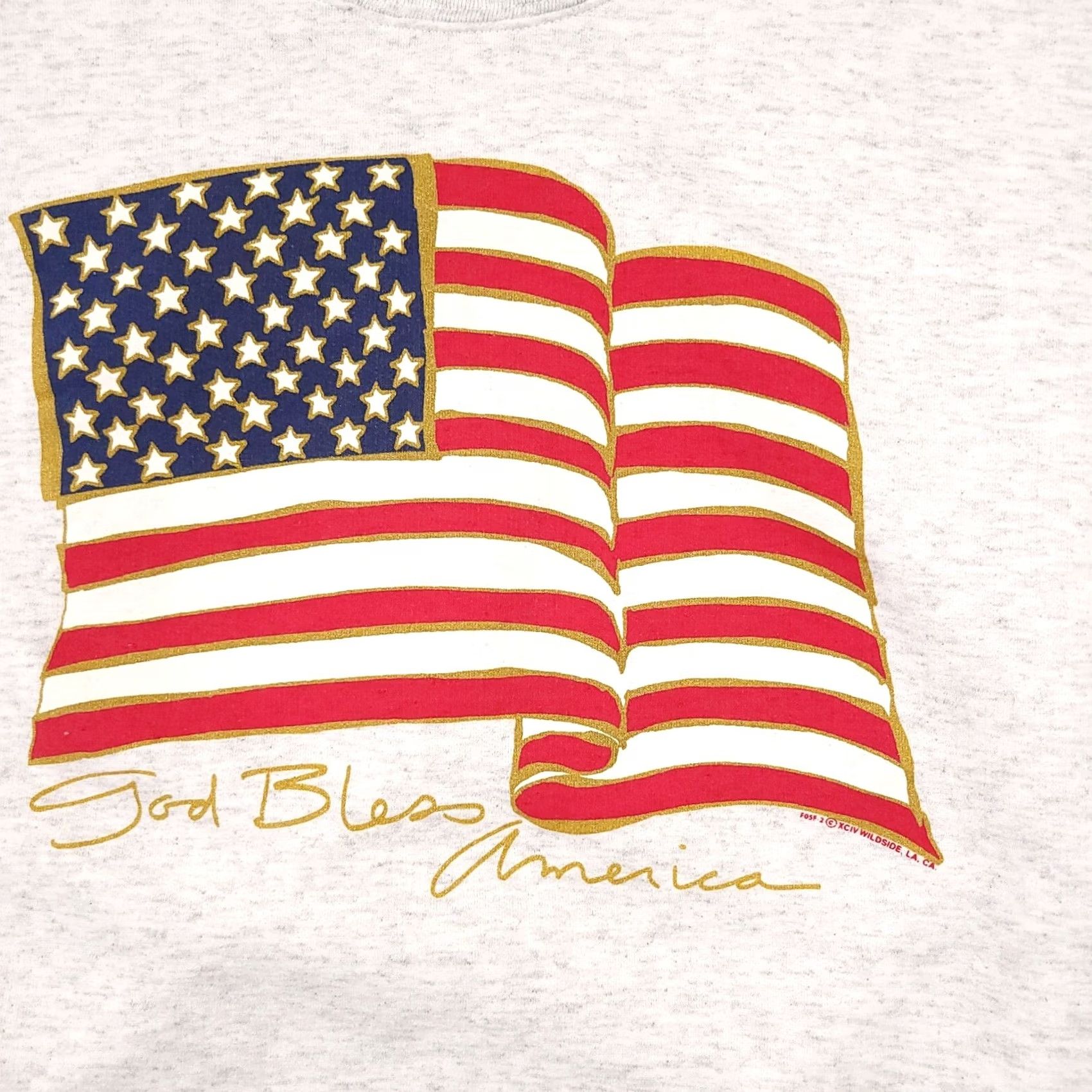 Vintage VINTAGE Ginnis Girls Sweatshirt Women's 1X Gray Patriotic USA Flag Pullover Crew Neck Long Sleeve Heavyweight Solid Fleece Made In USA Girls Womens Size XL / US 12-14 / IT 48-50 - 4 Thumbnail