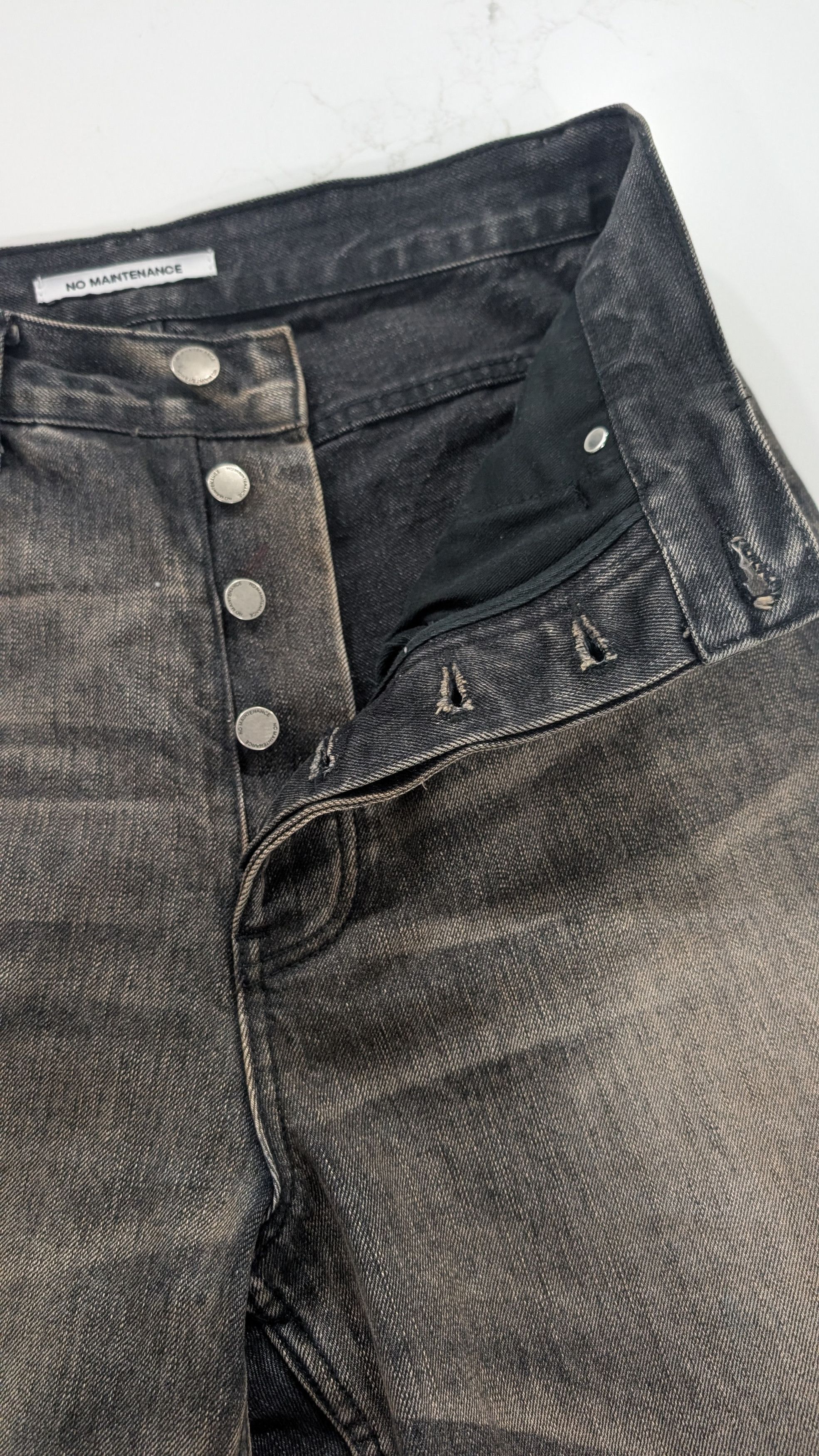 No Maintenance Baggy Japanese Selvedge Jean Mud Wash Size 30