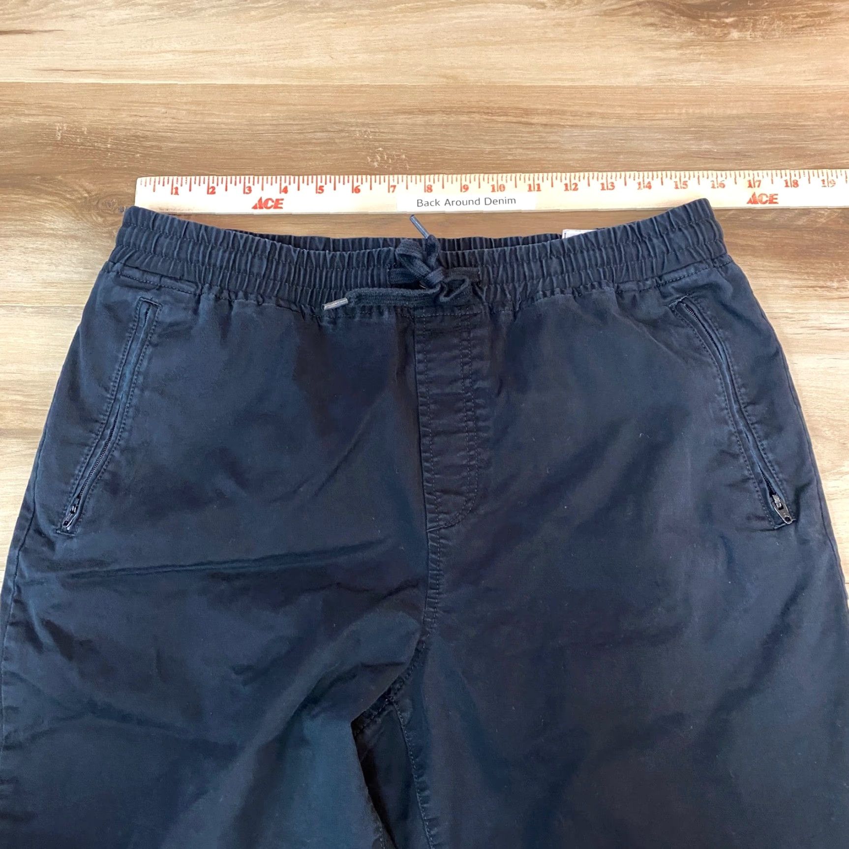 Banana Republic Banana Republic Mens Black Cotton Stretch Jogger Pants Size 33 Drawstring Size US 33 - 2 Thumbnail