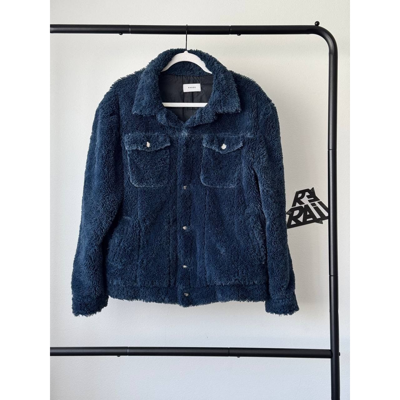 Rhude Rhude Faux Sherpa Trucker Navy Jacket Size US M / EU 48-50 / 2 - 1 Thumbnail