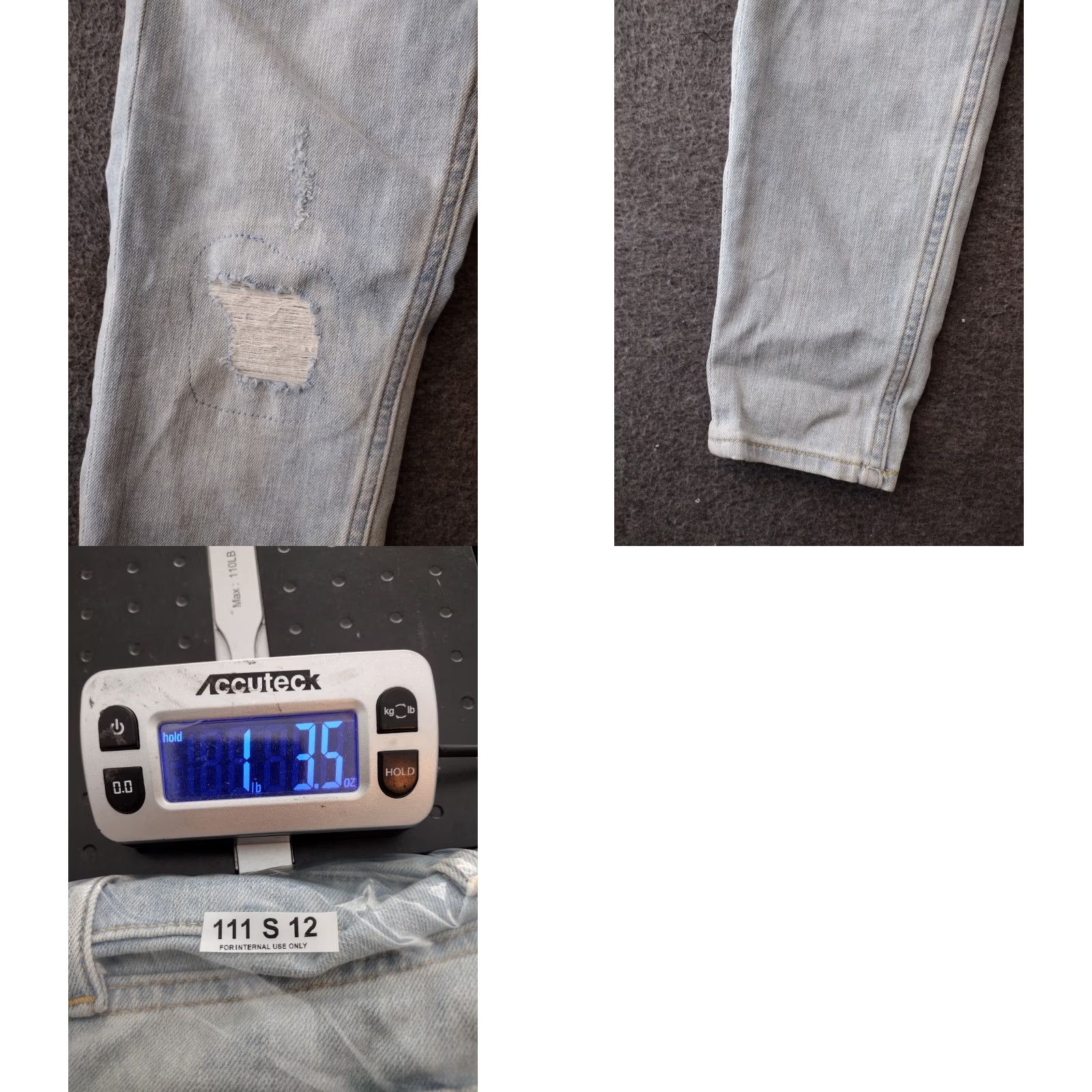 Denime Coveralls Women's 7/8 Blue Distressed Bib Light Wash Denim Shirt? Size 27" / US 4 / IT 40 - 8 Thumbnail