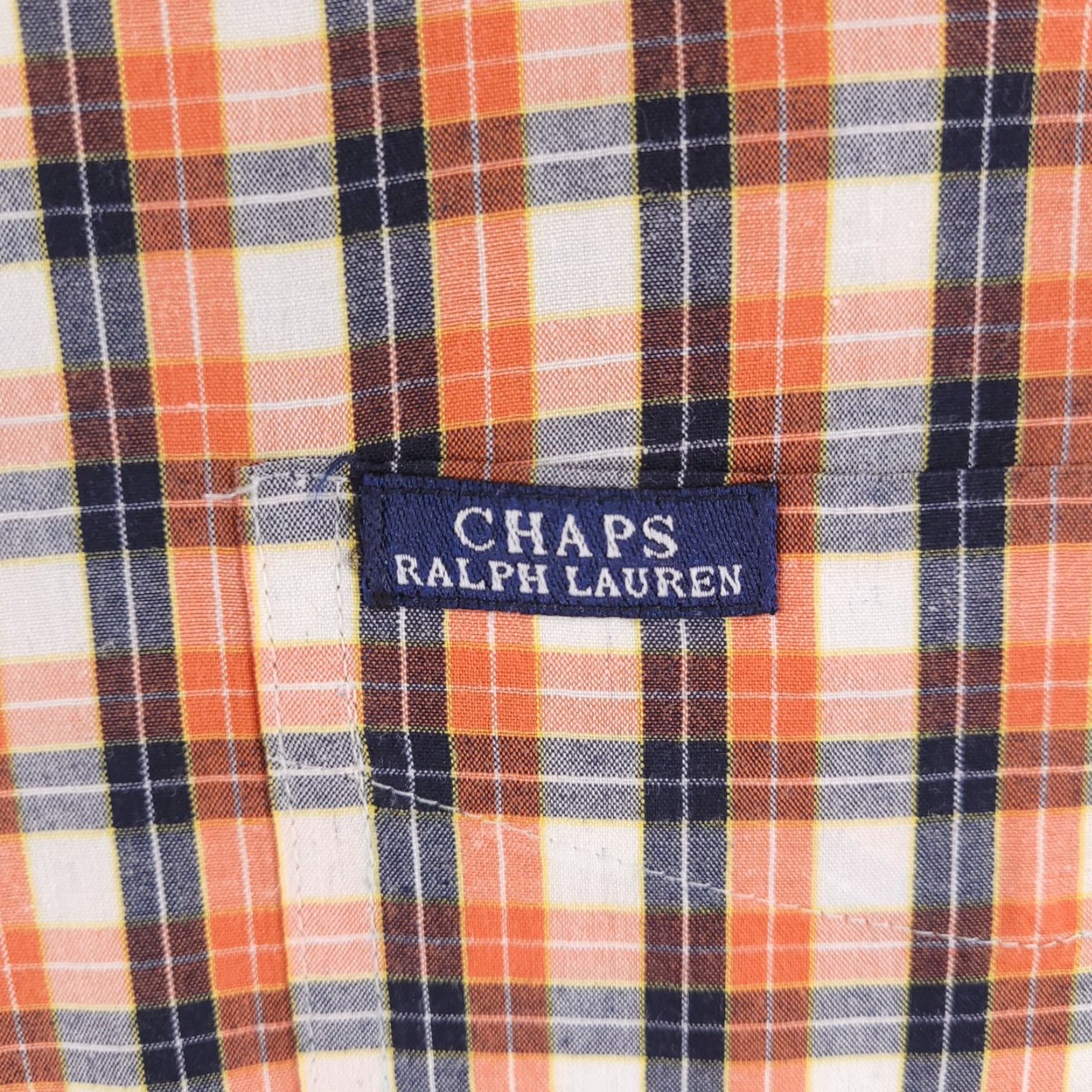 Chaps Chaps Shirt Mens XL Orange Check Short Sleeve Button Up Ralph Lauren Size US XL / EU 56 / 4 - 3 Thumbnail