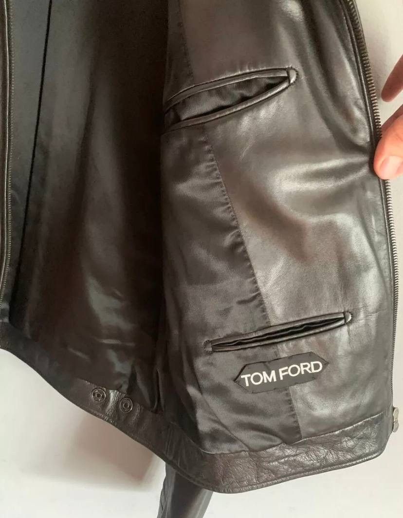 Tom Ford Tom Ford Jacket Leather Motorcycle Black Zip Size:48 IT Size US M / EU 48-50 / 2 - 11 Thumbnail