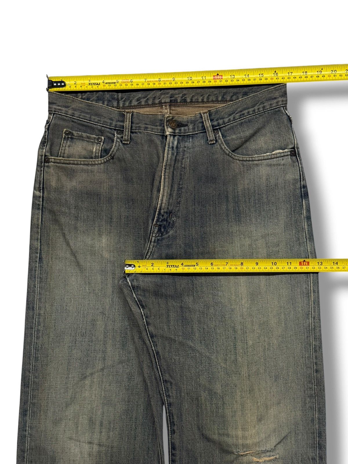 Japanese Brand Vintage Gold Rush Japan Y2K Wide Leg Denim Jeans | W33 Size US 33 - 17 Thumbnail