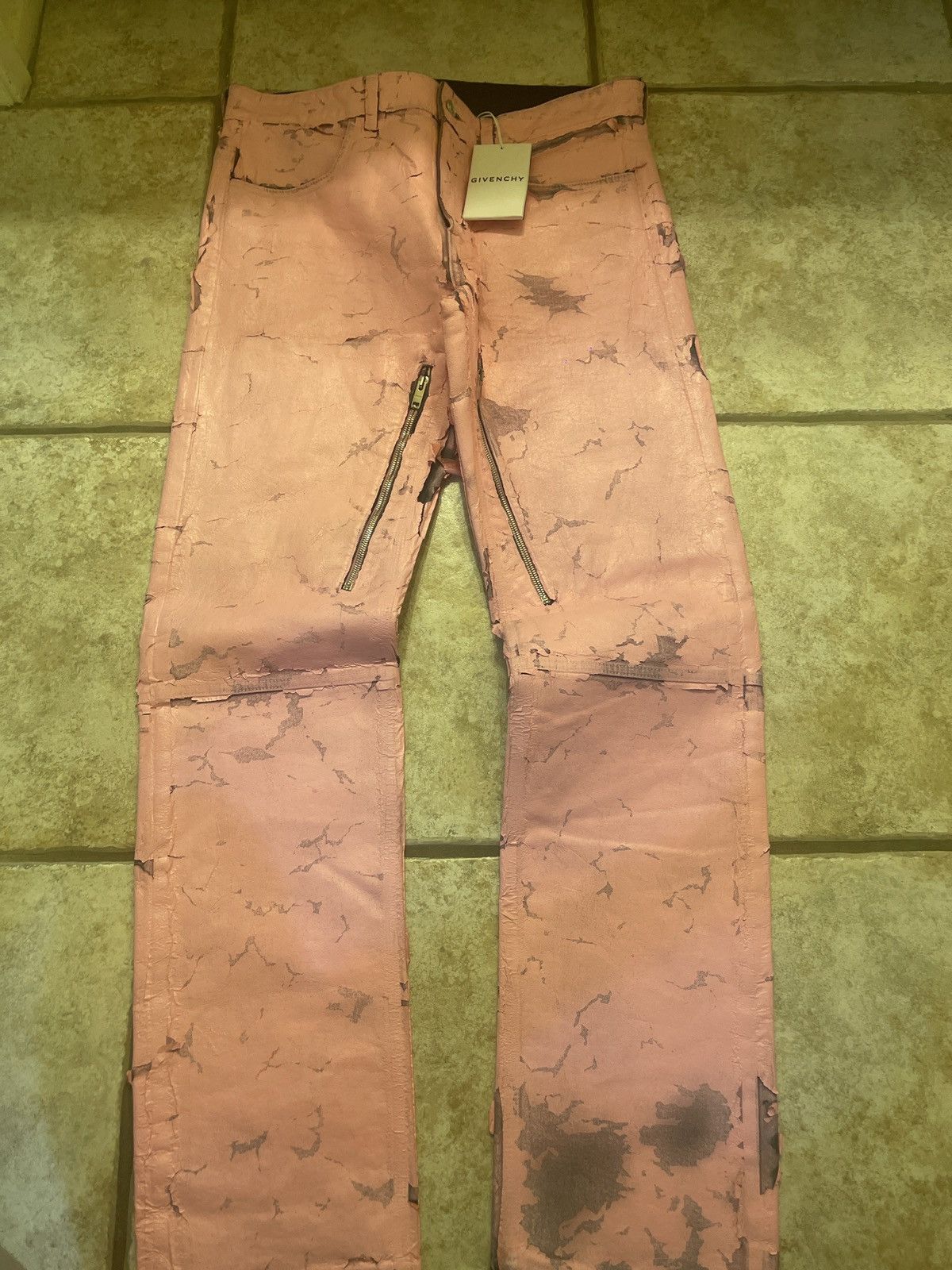 Givenchy Givenchy crackled paint thigh zip denim Size US 34 / EU 50 - 1 Thumbnail