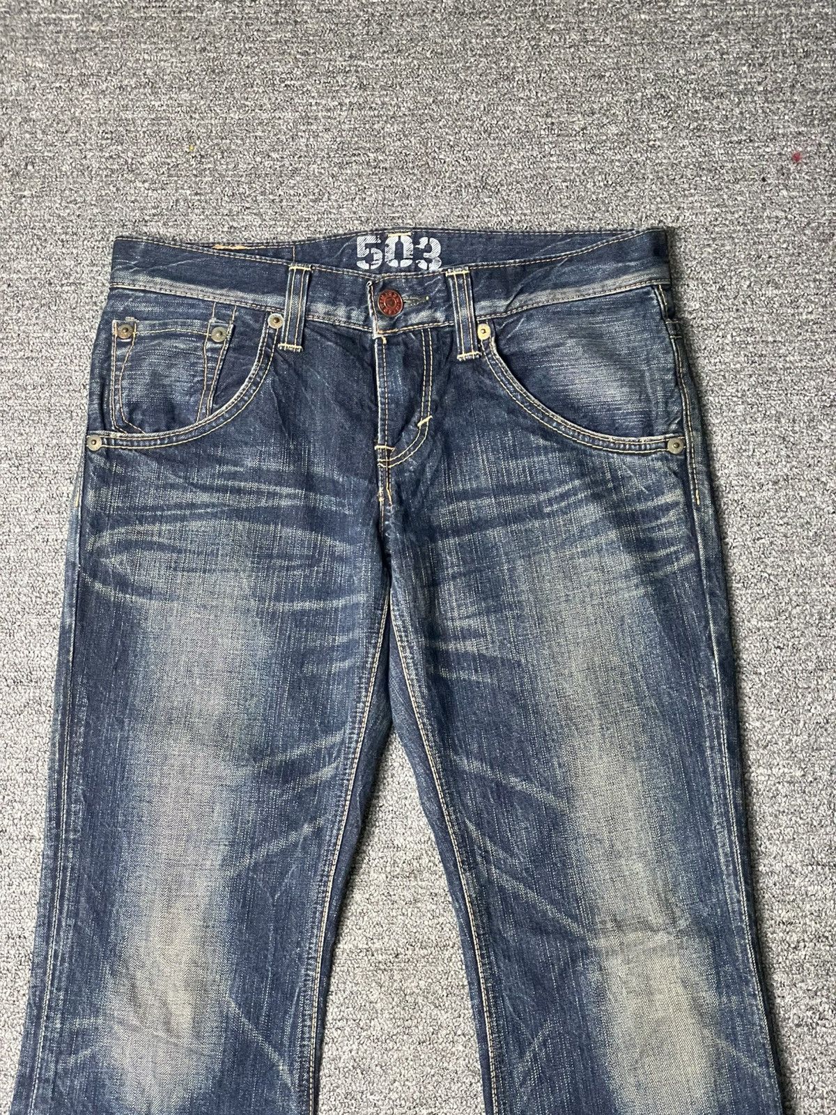 Edwin × Vintage EDWIN 503 x BLUE TRIP Flare Jeans (93) Size US 32 / EU 48 - 4 Thumbnail