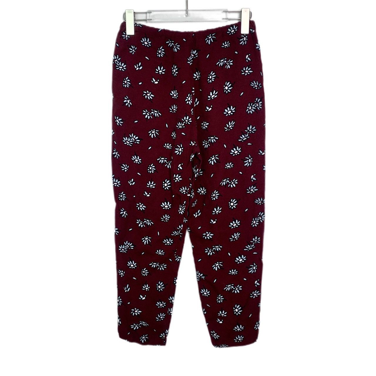 Armani Marni Floral Print Mid-rise Casual Pants Deep Red K26WX Size 30" / US 8 / IT 44 - 2 Thumbnail