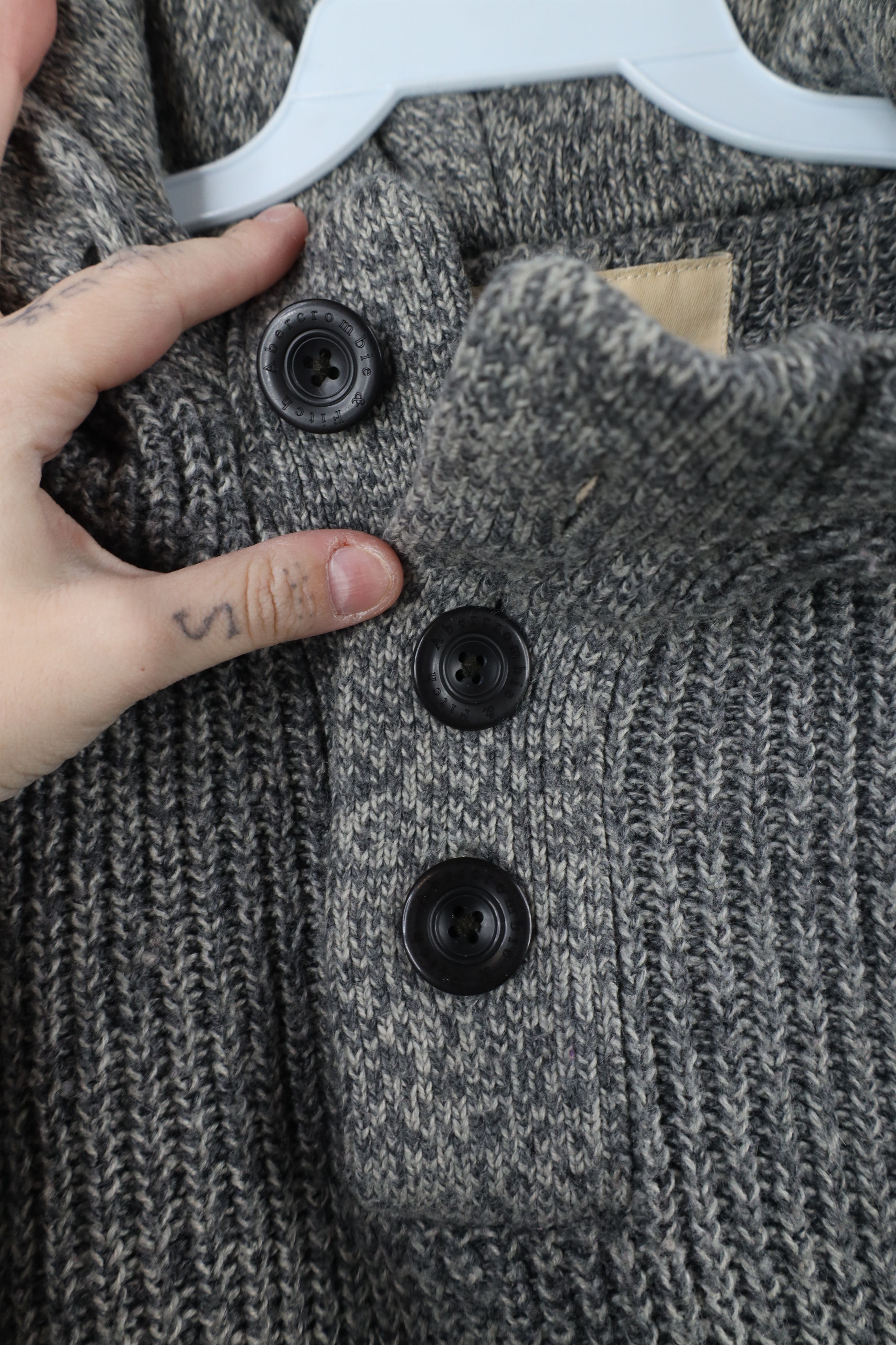Abercrombie & Fitch Vintage Y2K Abercrombie & Fitch Ribbed Knit Hoodie Sweater Size S / US 4 / IT 40 - 5 Thumbnail