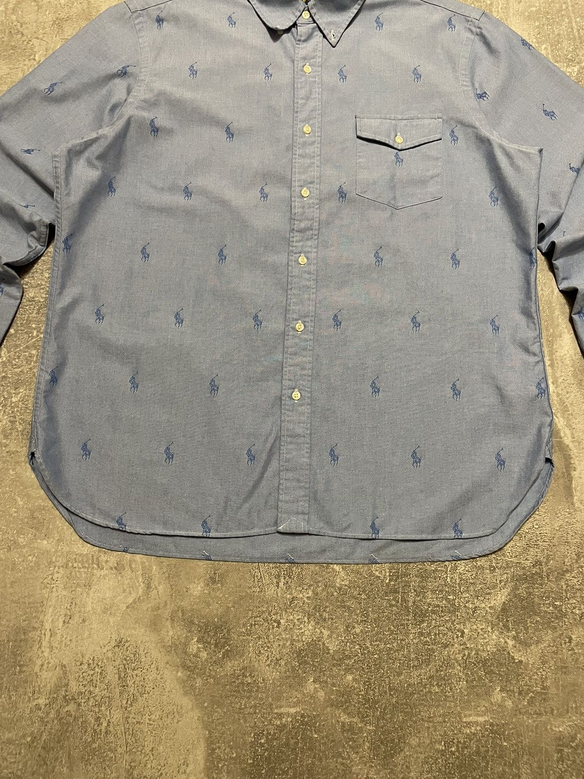 Polo Ralph Lauren Vintage Polo Ralph Lauren Monogram Pony Logo Shirt Button Up Size US XL / EU 56 / 4 - 3 Thumbnail