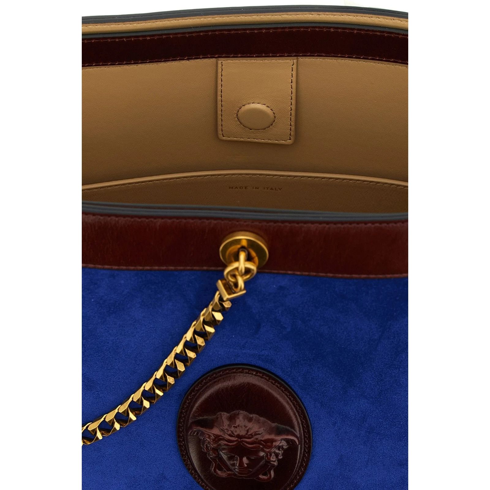 Versace VERSACE Pivot Small Blue Suede Bucket Bag New & Authentic Size ONE SIZE - 4 Thumbnail