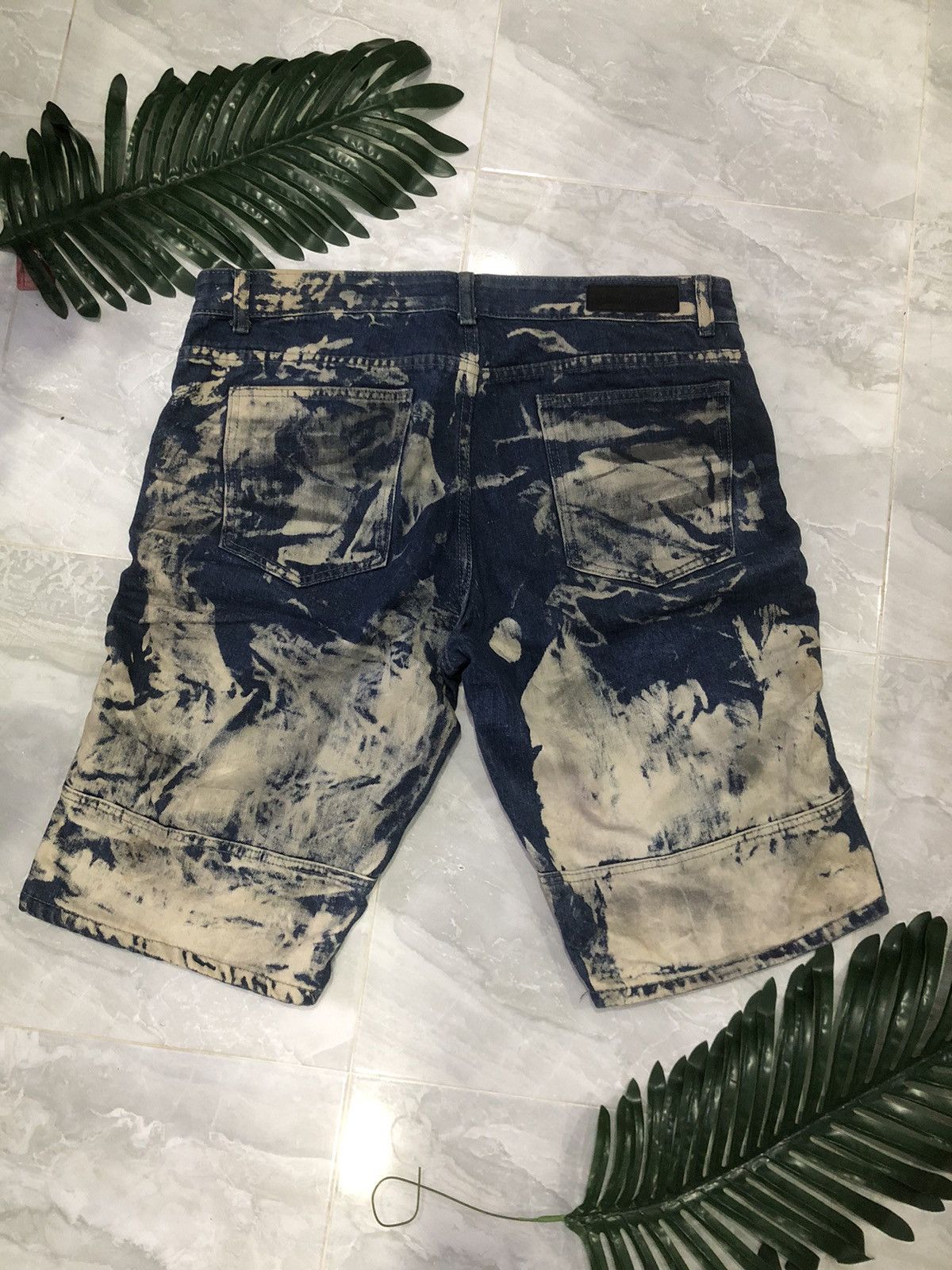 Japanese Brand × Stitch's Jeans Stitches & Rivets Destroyed Denim Jean Shorts Size US 36 / EU 52 - 7 Thumbnail
