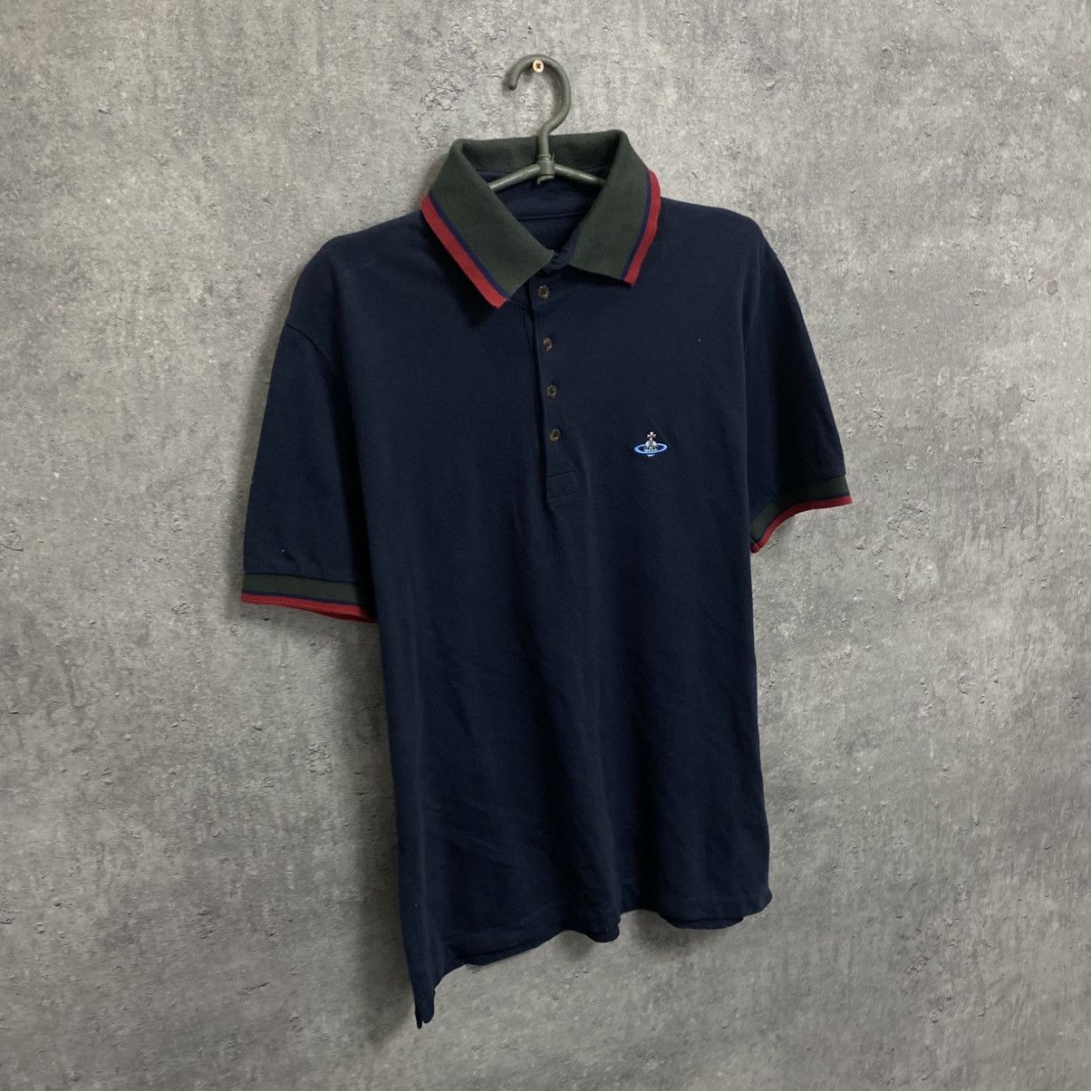 Vivienne Westwood Vivienne Westwood Polo T-Shirt Small Orb Logo Navy Size US L / EU 52-54 / 3 - 3 Thumbnail