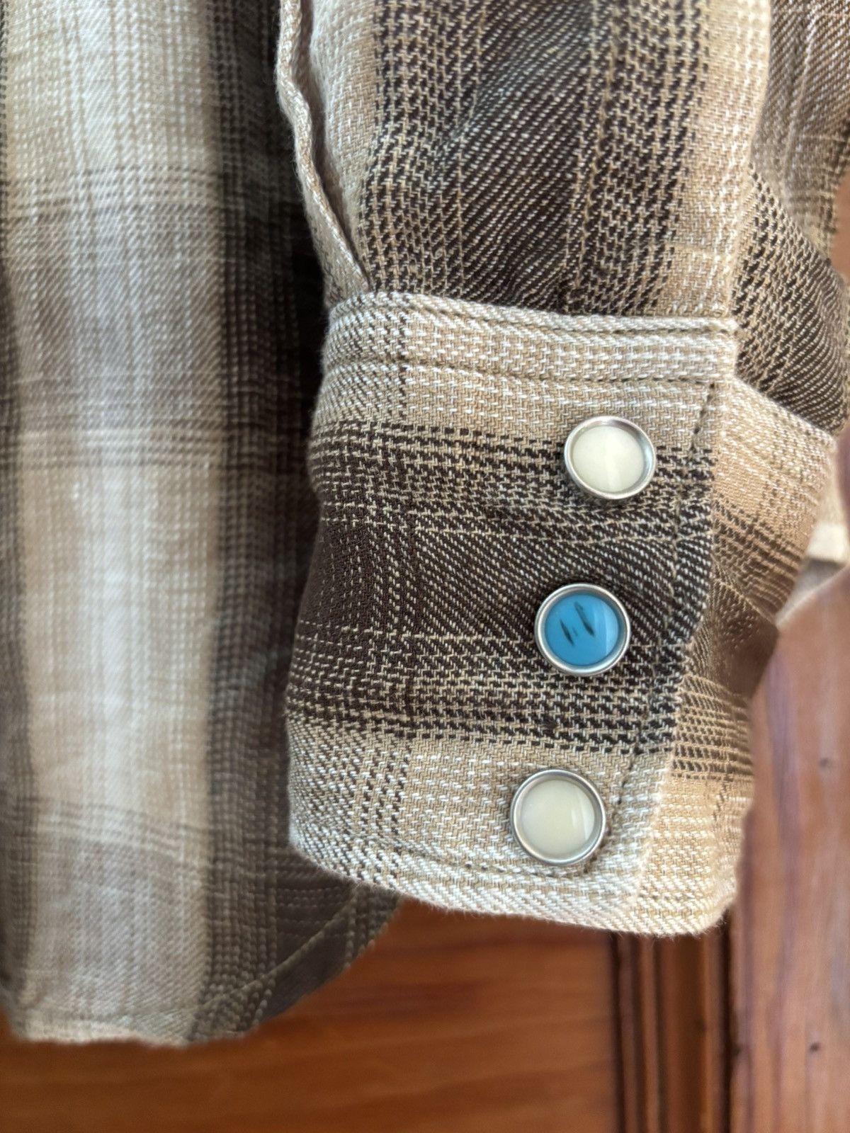 45rpm 45R linen shadow check eastern shirt size 4 Size US M / EU 48-50 / 2 - 5 Thumbnail