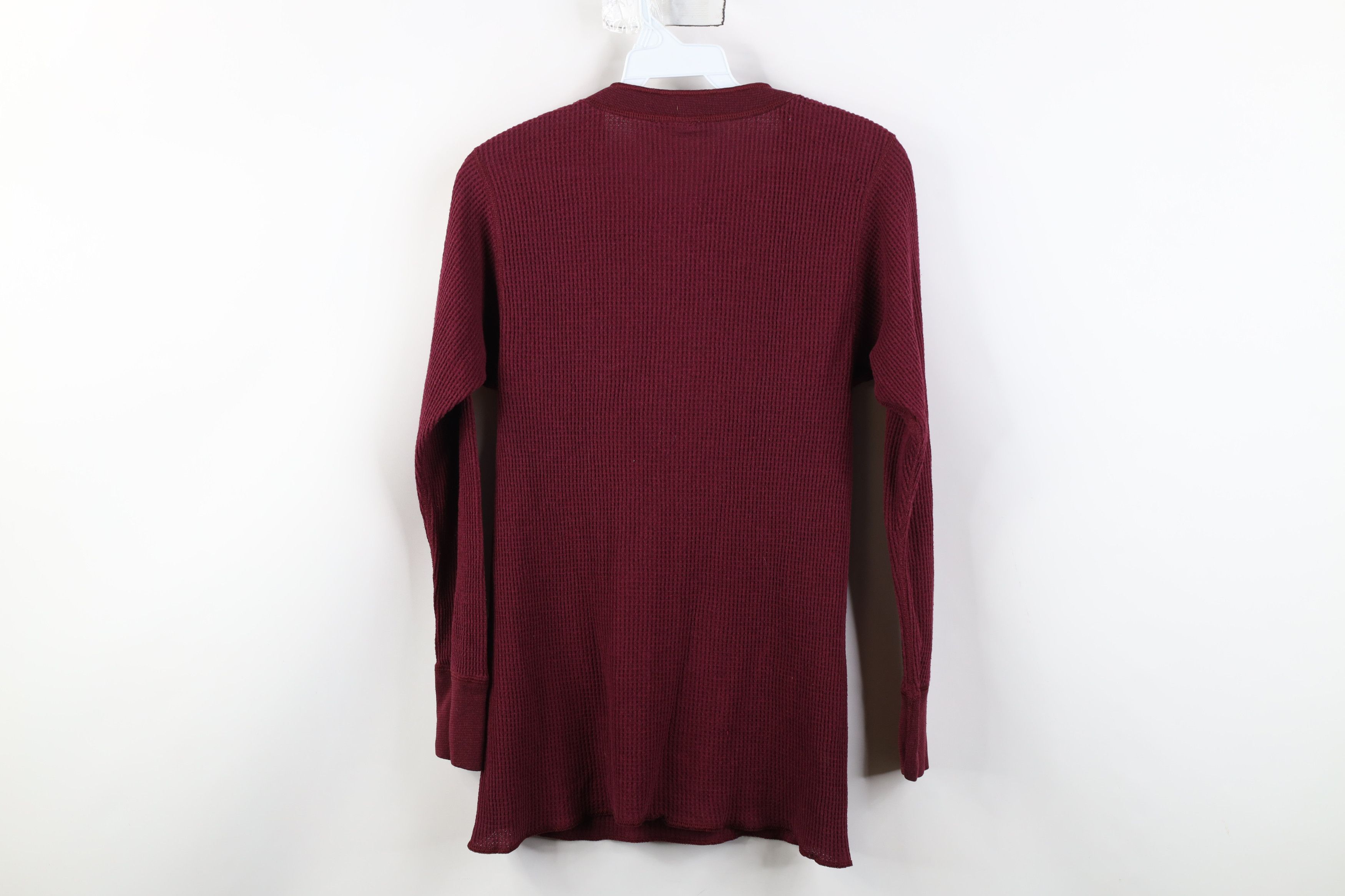 Vintage Vintage 70s Streetwear Waffle Knit Henley T-Shirt Red USA Size US L / EU 52-54 / 3 - 14 Thumbnail