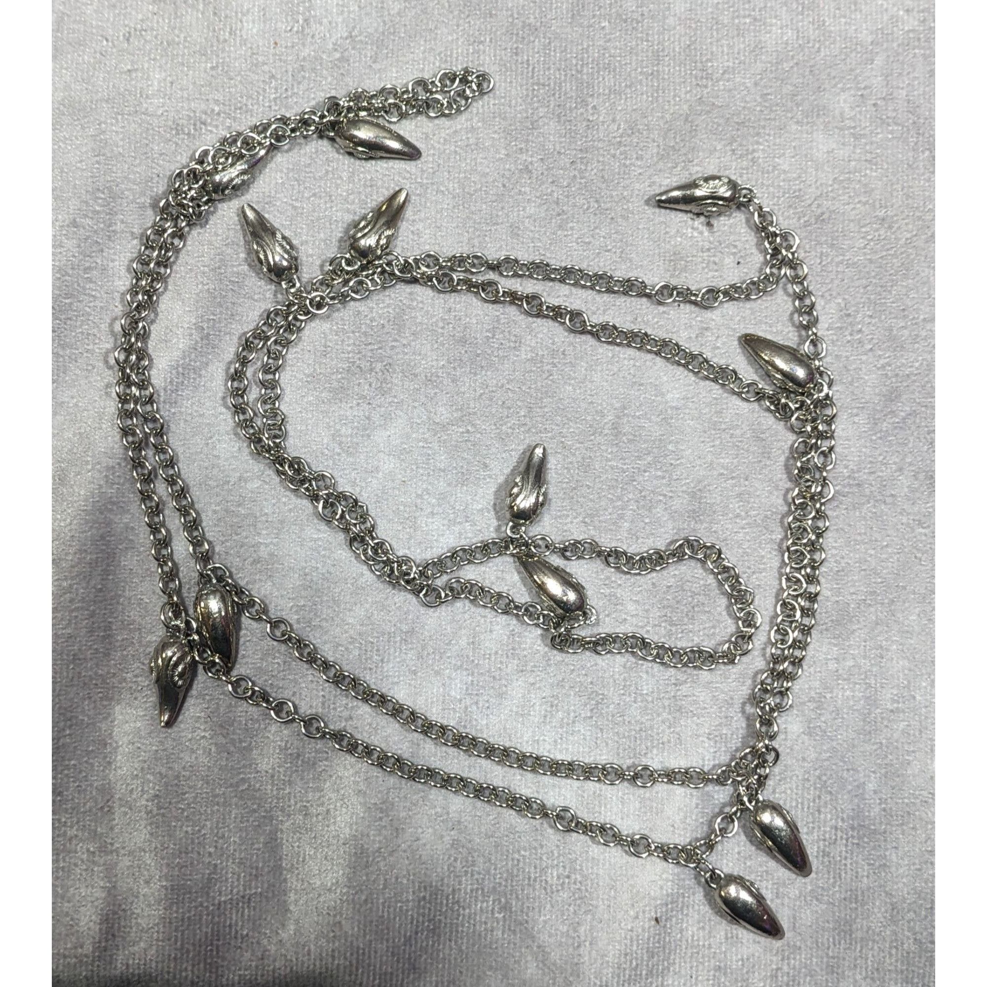 Other Unique Silver Tone Claw Charm Opera Necklace Size ONE SIZE - 6 Thumbnail