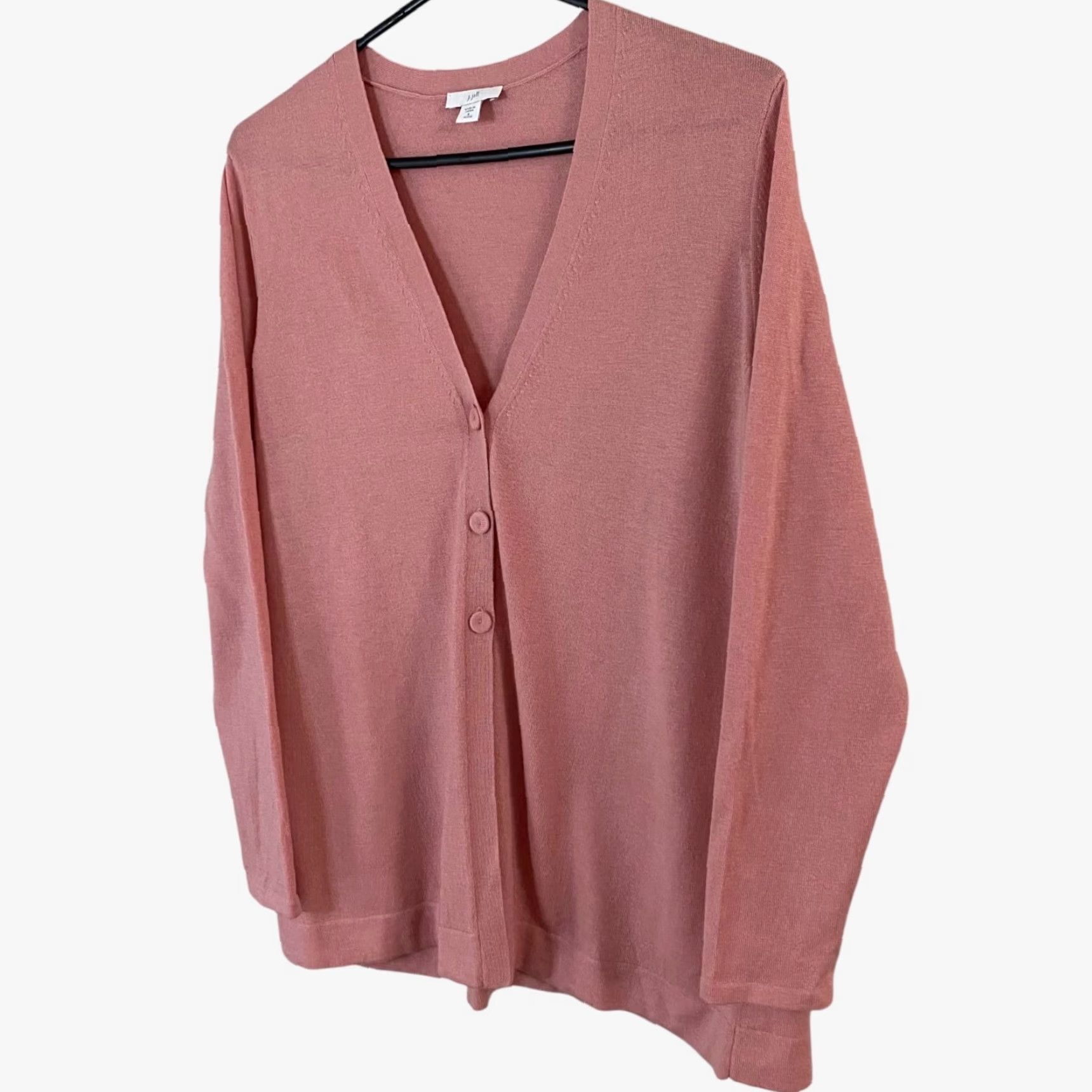 J. Jill J.Jill Cardigan Sweater V-Neck Pink Small Petite Wool Long-Sleeve Button-Front Women Size S / US 4 / IT 40 - 2 Thumbnail