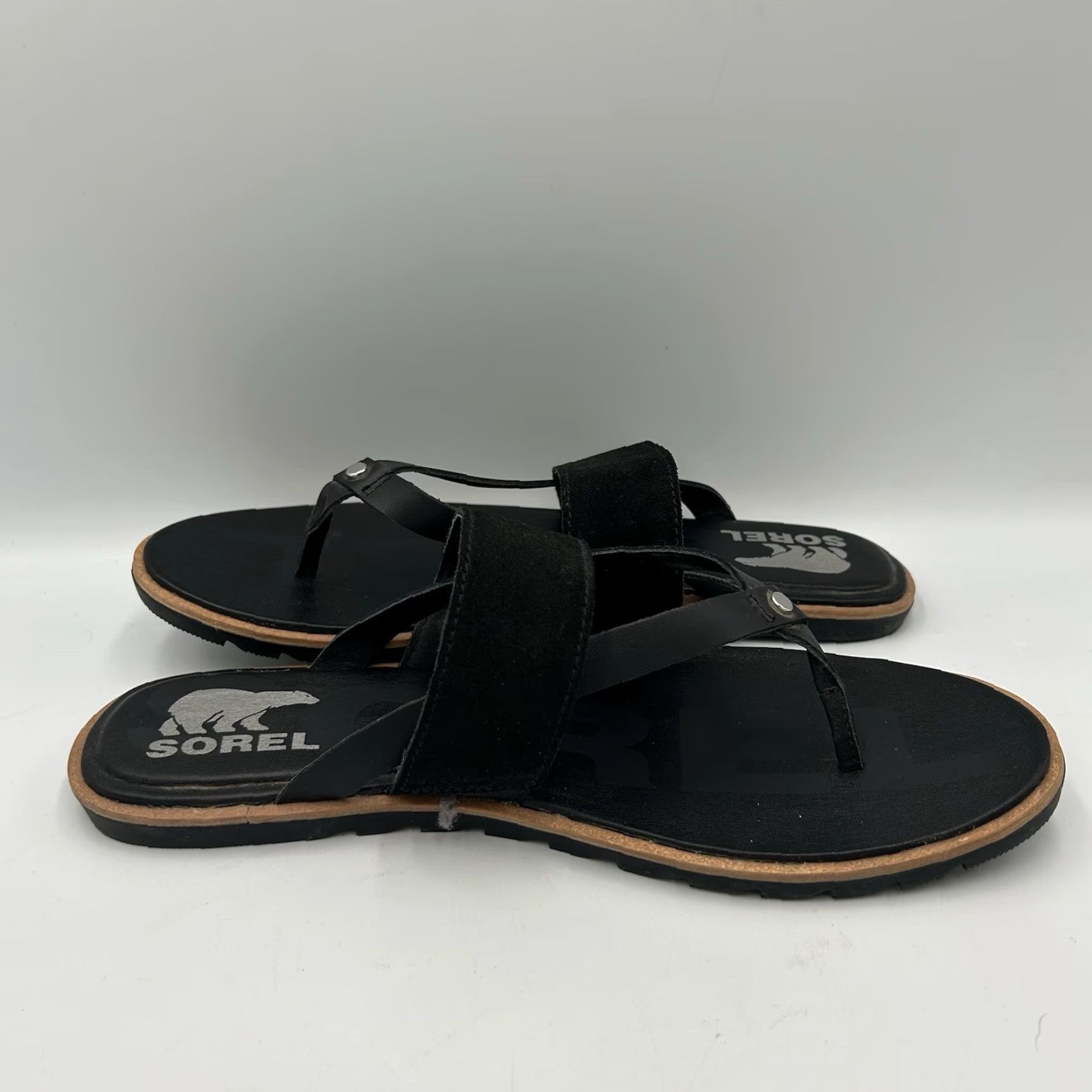 SOREL Sorel Sandal Thong Flip Flop Black Womens Size 9.5 Easy Ella II Sandal Womens Black 9.5 Size US 10 / IT 40 - 6 Thumbnail