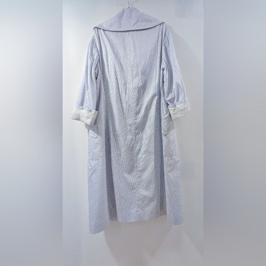 Maison Margiela Maison Martin Margiela Blue Striped Trench Coat Size S / US 4 / IT 40 - 6 Thumbnail