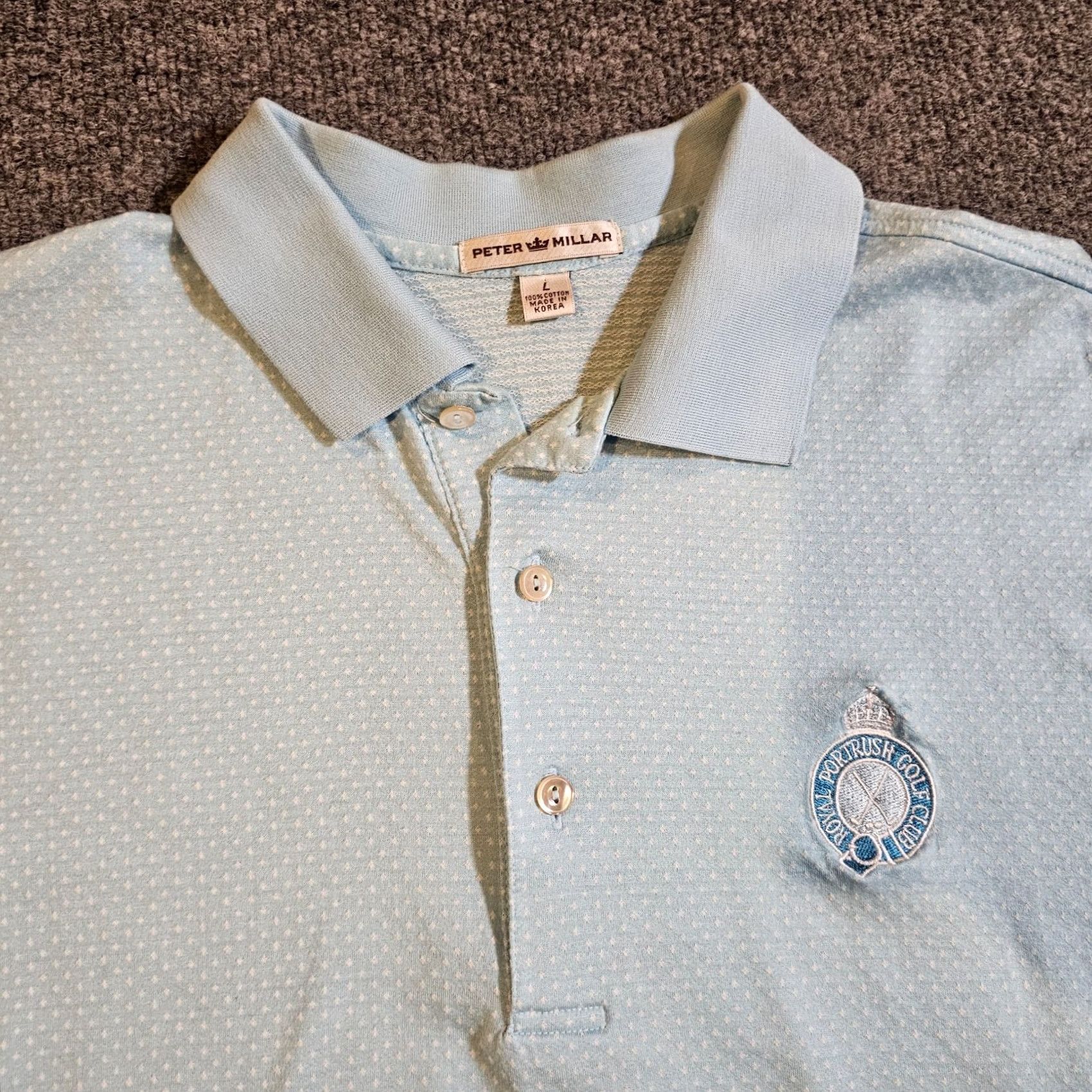 Peter Millar Peter Millar Polo Shirt Men Large Blue Polka Dot Performance Stretch Golf Casual Size US L / EU 52-54 / 3 - 2 Thumbnail