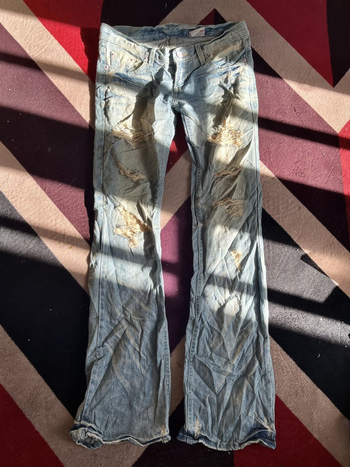 Japanese Brand IfSixWasNine Distressed flare Denim Style Slinky Size US 30 / EU 46 - 1 Thumbnail
