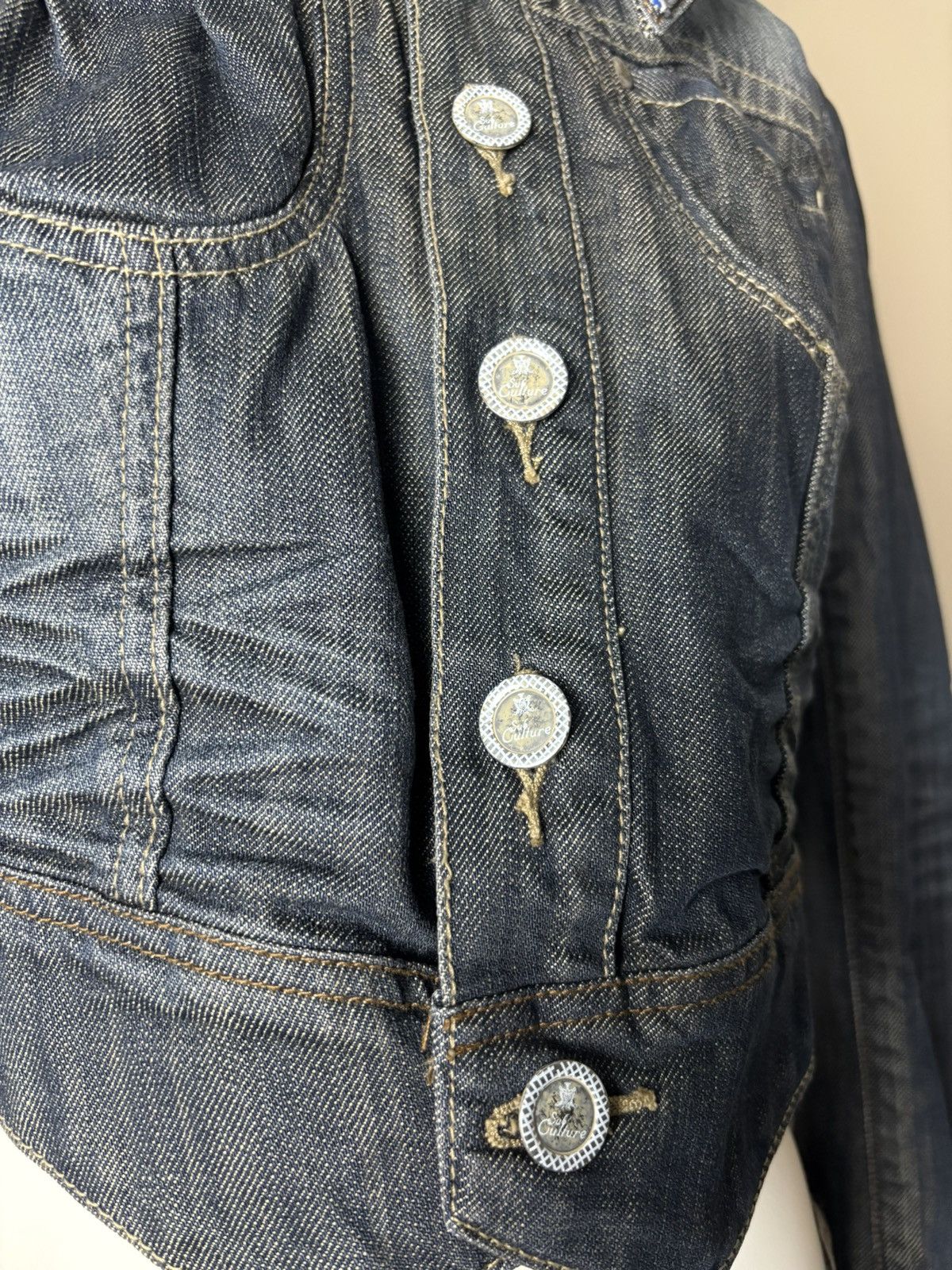 Other Avant garde 2000s cropped denim jacket with wire Size M / US 6-8 / IT 42-44 - 10 Thumbnail