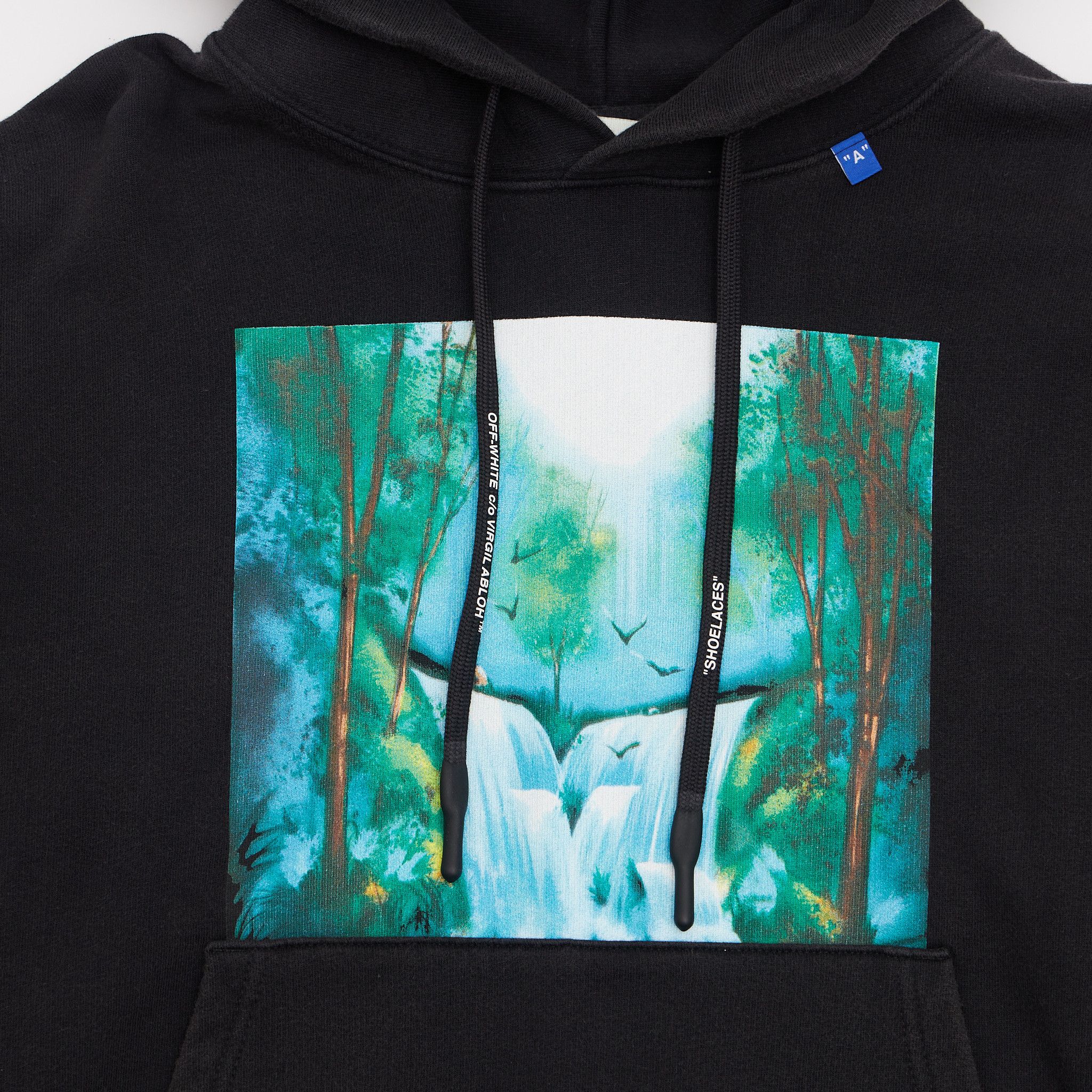 Off-White OFF WHITE Diag Waterfall Hoodie BLACK | Grailed 
