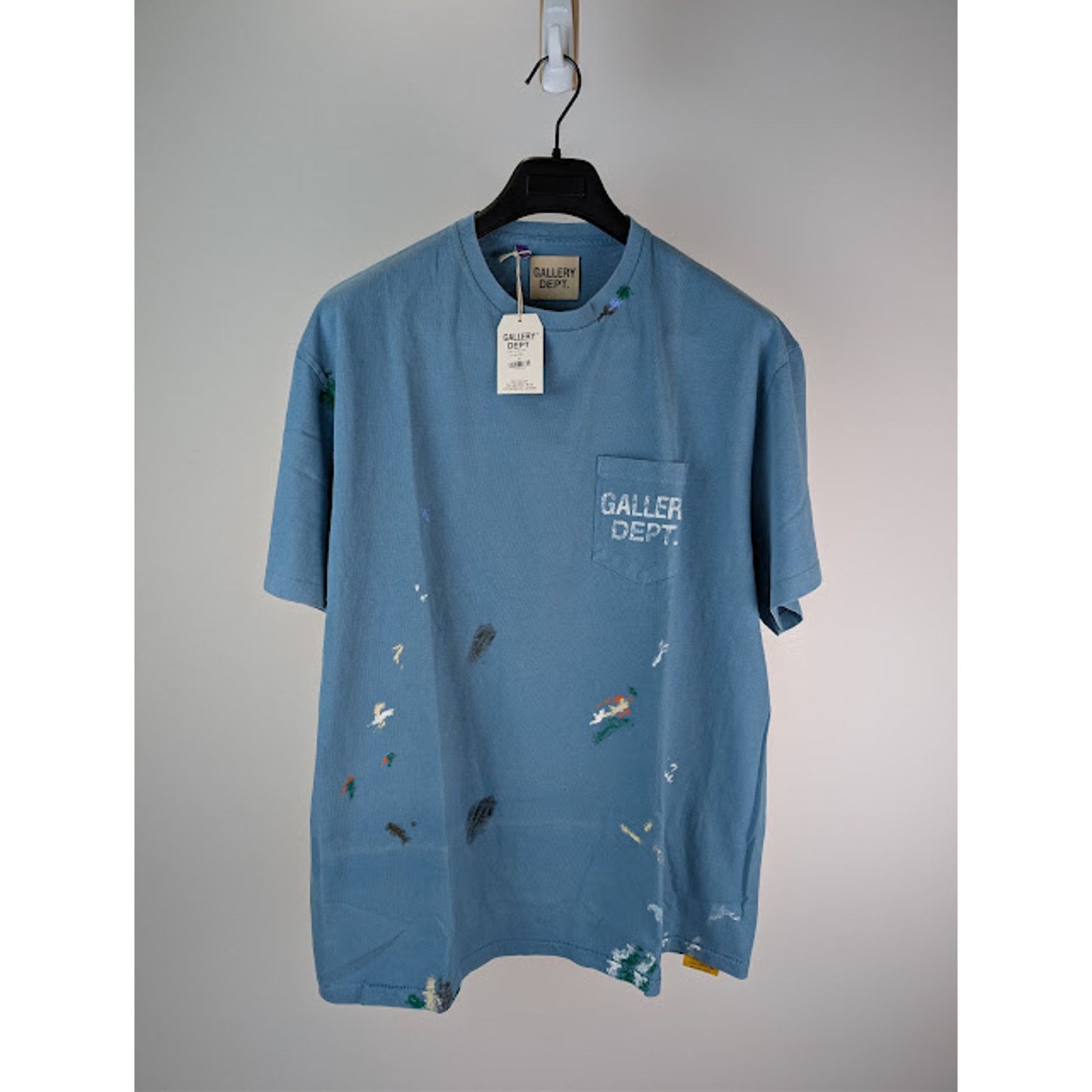 Gallery Dept. o1rshd1 Q:2 / Vintage Logo Painted T-Shirt in Dusty Blue Size US XXL / EU 58 / 5 - 1 Thumbnail