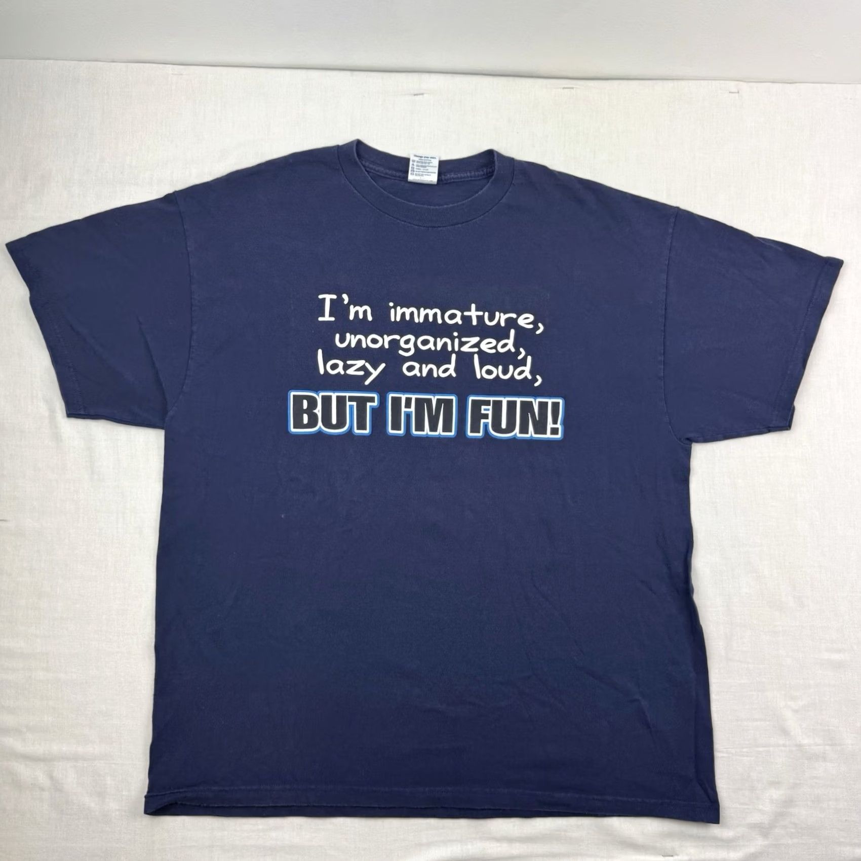 Delta VINTAGE Immature Funny T Shirt Adult XL Humor Sentence Graphic Y2K American Blue Mens Size US XL / EU 56 / 4 - 3 Thumbnail