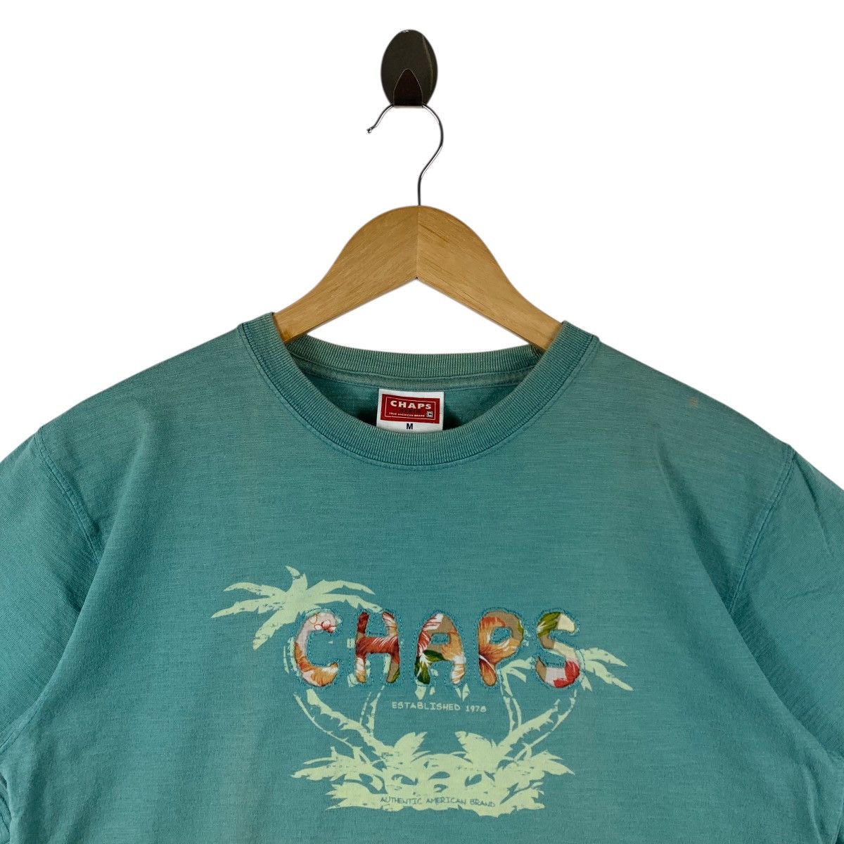 Vintage Chaps Denim Ralph Lauren Tropical Tree Graphic Tee
