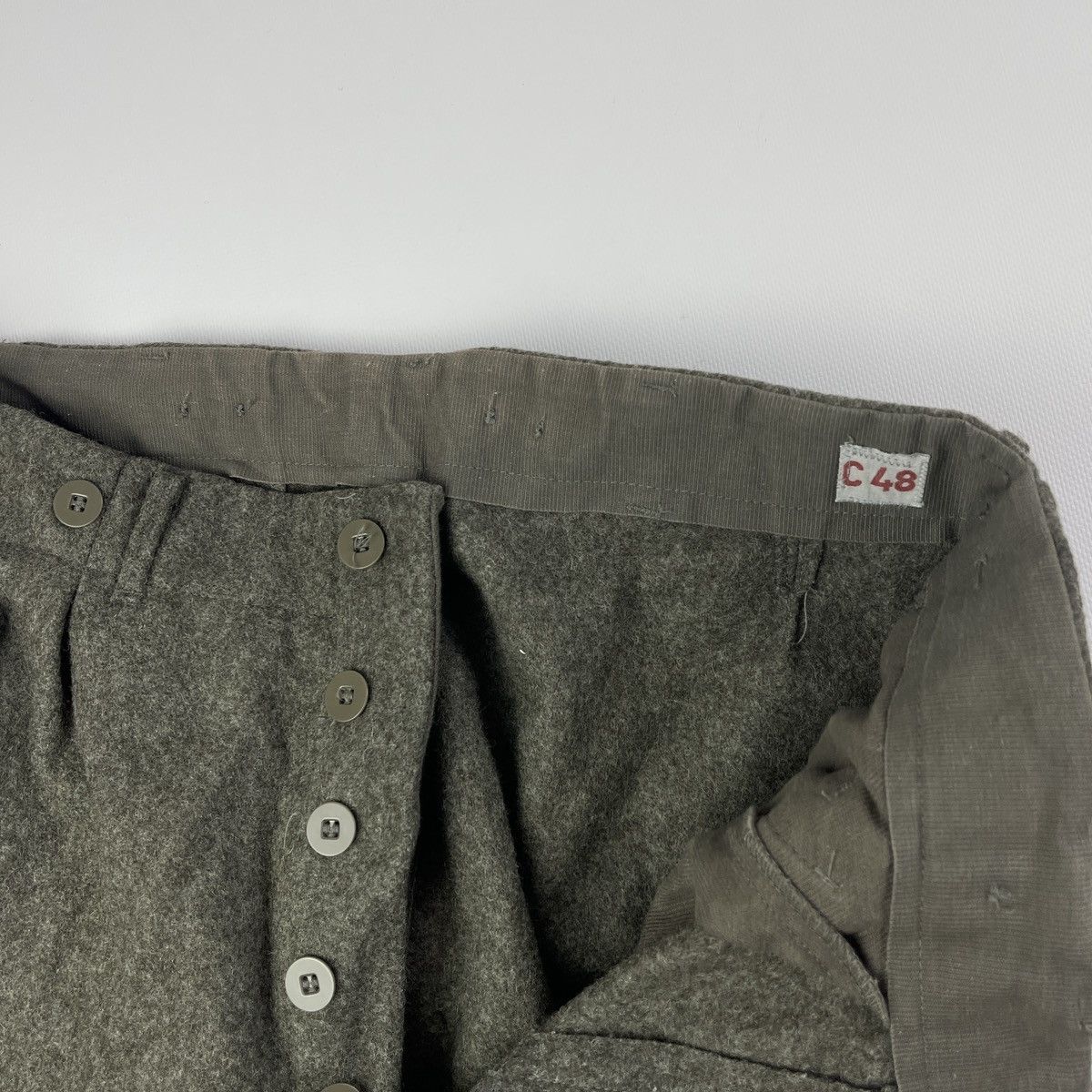 Vintage Vtg 1978 Swedish Military Khaki Suit Coat Pants Size 42R - 19 Thumbnail