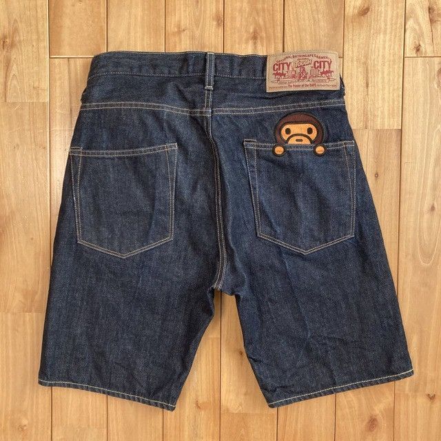 Bape BAPE Milo Embroidered Denim Shorts a bathing ape ★size S Size US 30 / EU 46 - 1 Thumbnail
