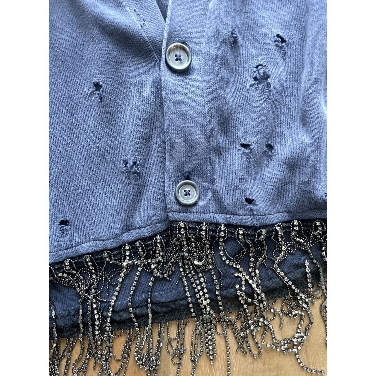 Vintage VINTAGE Furst of a Kind Cardigan Shirt One Size Blue Grunge Punk 90s Bohemian City Womens Size ONE SIZE - 8 Thumbnail
