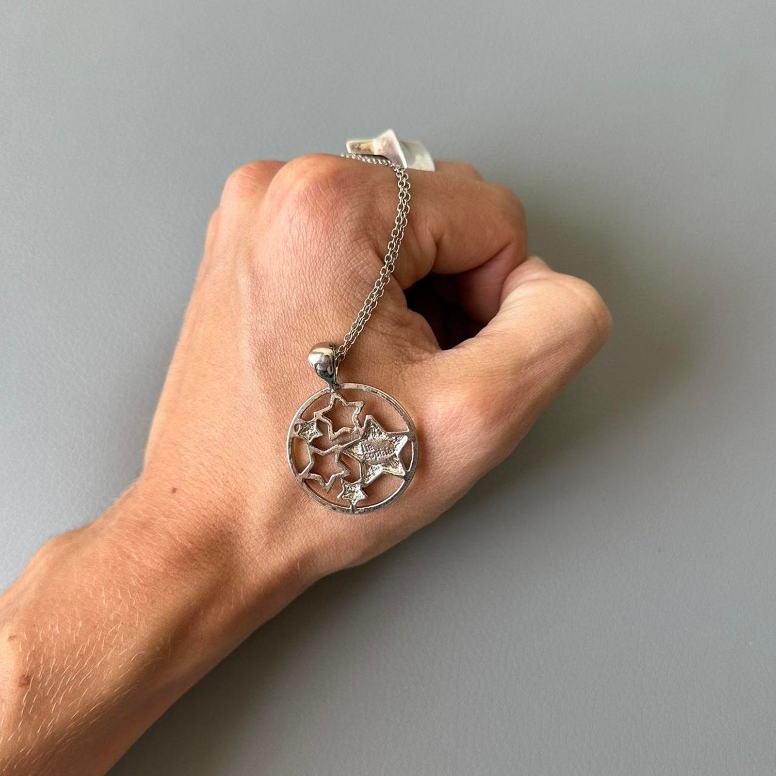 Jewelry Vintage 00s Y2K Silver Chunky Star Charm Pendant Neclace Size ONE SIZE - 2 Thumbnail