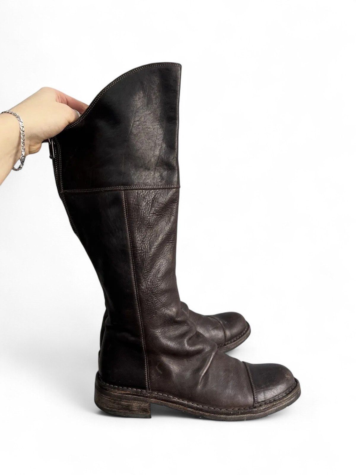 A.S.98 A.S. 98 Brown Leather Boots moto high Vintage Riding Style Size US 8 / IT 38 - 2 Thumbnail