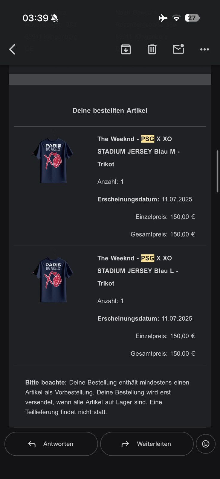 XO PSG X XO STADIUM JERSEY Size US M / EU 48-50 / 2 - 2 Thumbnail