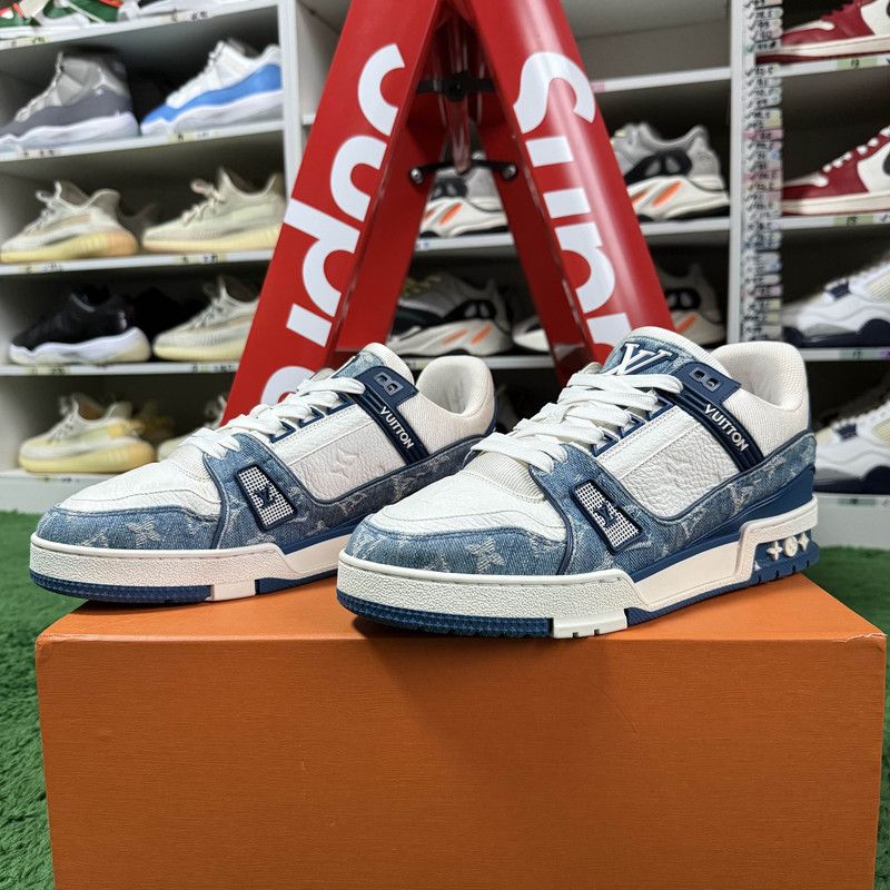 Louis Vuitton Louis Vuitton Denim Blue Low-Top Sneakers for Everyone 0089 Size US 8.5 / EU 41-42 - 1 Thumbnail