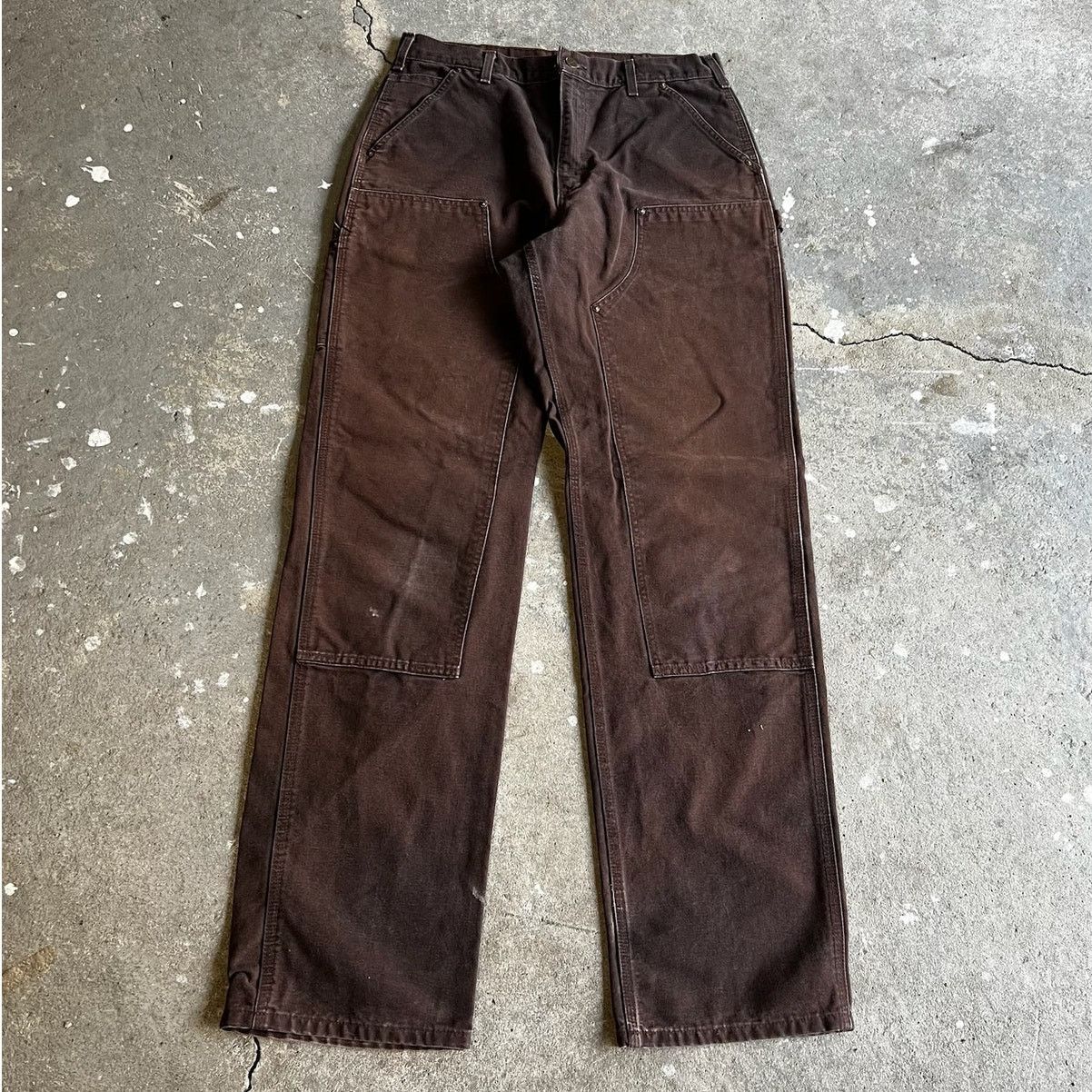 Carhartt × Vintage Carhartt brown faded double knee work wear carpenter pants Size US 33 - 1 Thumbnail