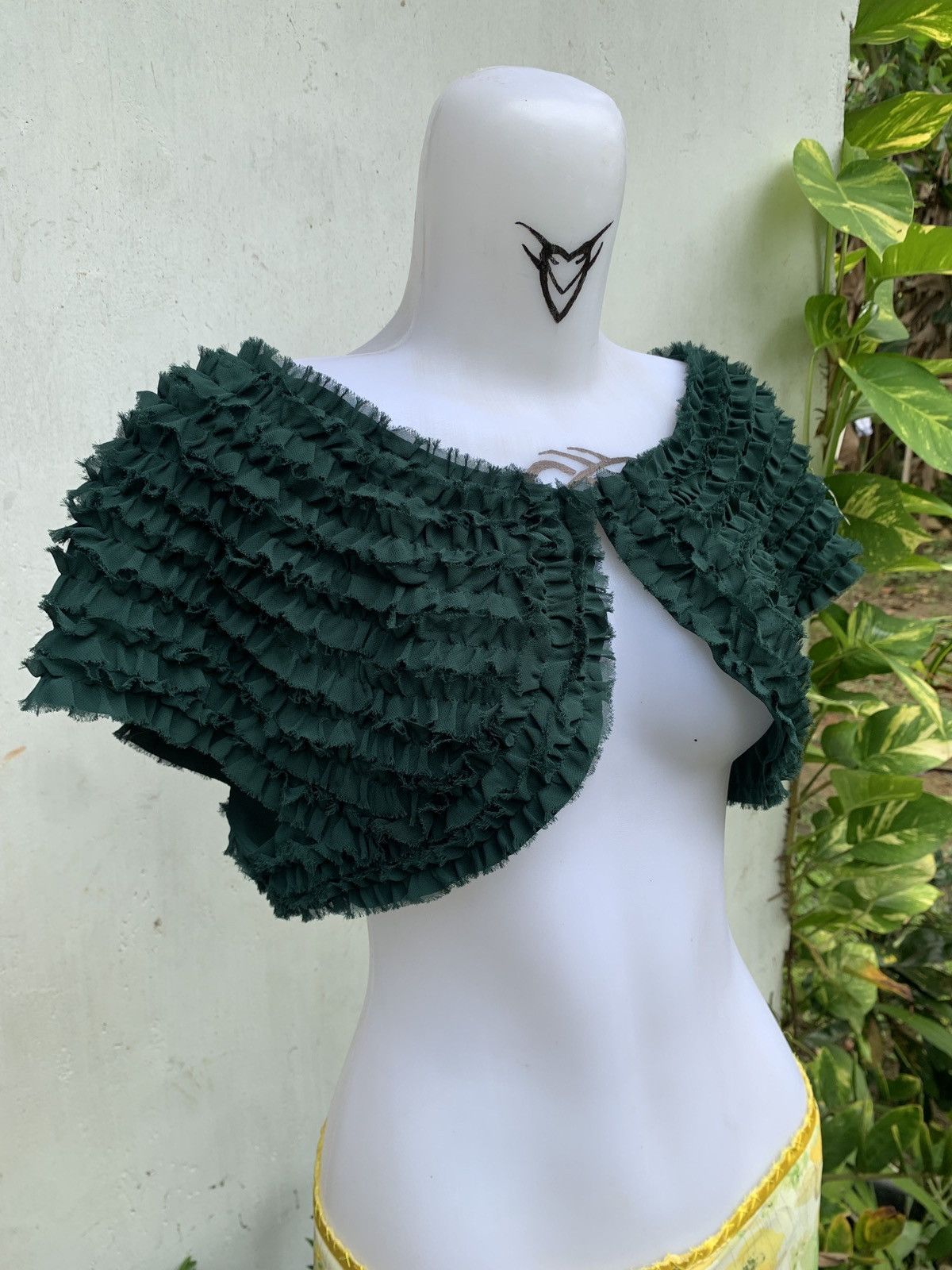 Guy Laroche Guy Laroche Femme Paris Forest Green All Ruffle Cap Top Size M / US 6-8 / IT 42-44 - 2 Thumbnail