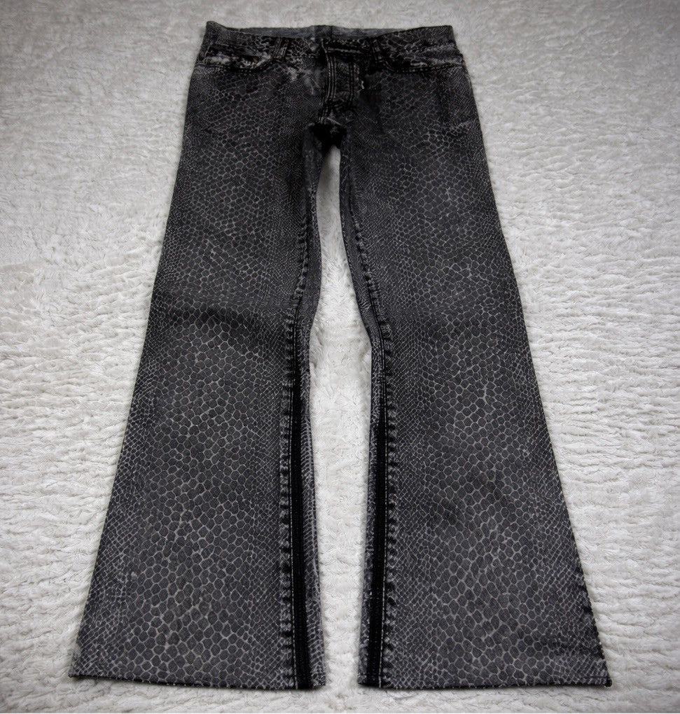5351 POUR LES HOMMES 5351 Pour Les Hommes Python Coated Flared Jeans Size US 29 - 1 Thumbnail