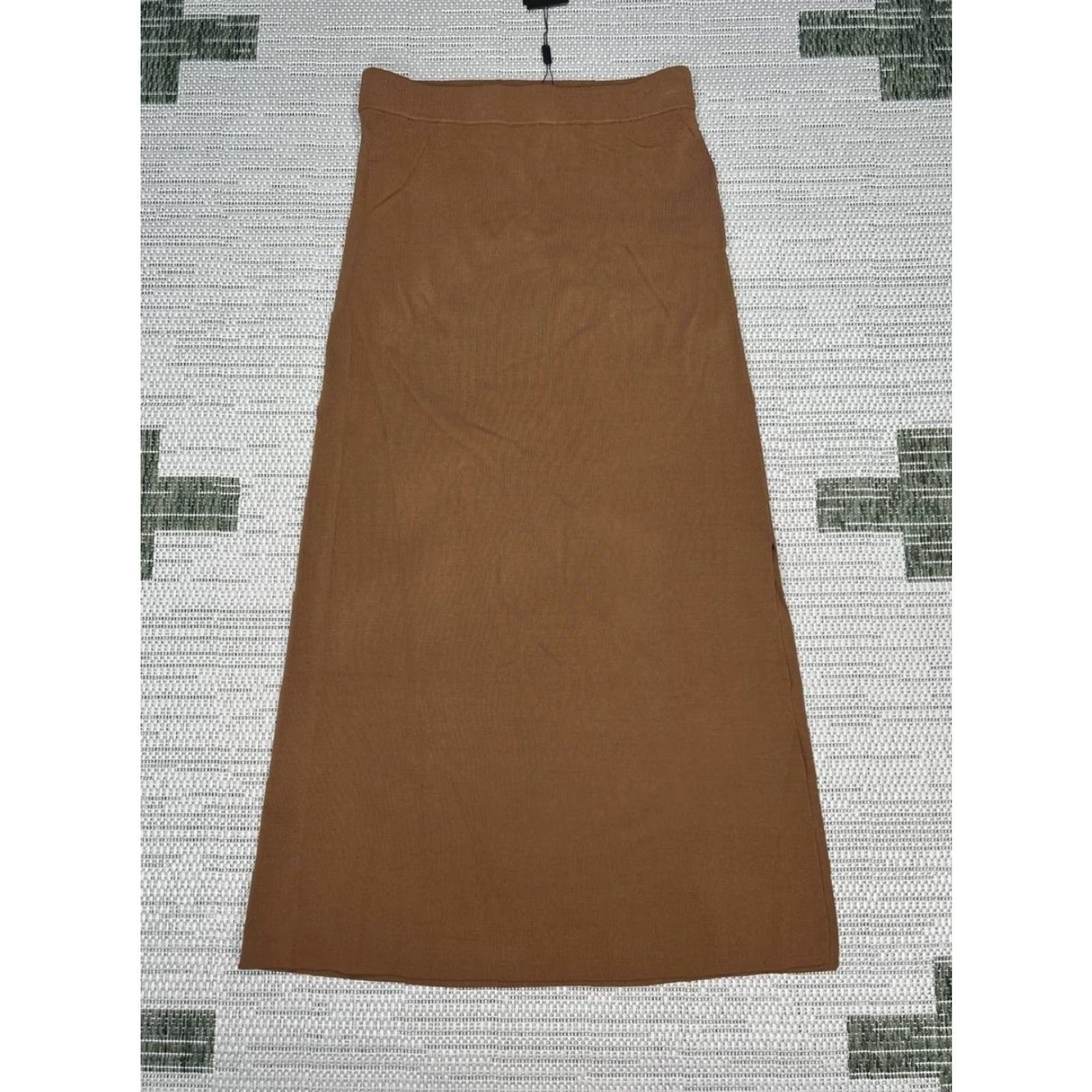 Rails Rails Skirt Womens Small Brown A-Line Knit Midi Elastic Waist Stretch Side Slit Shirt? Size 28" / US 6 / IT 42 - 2 Thumbnail