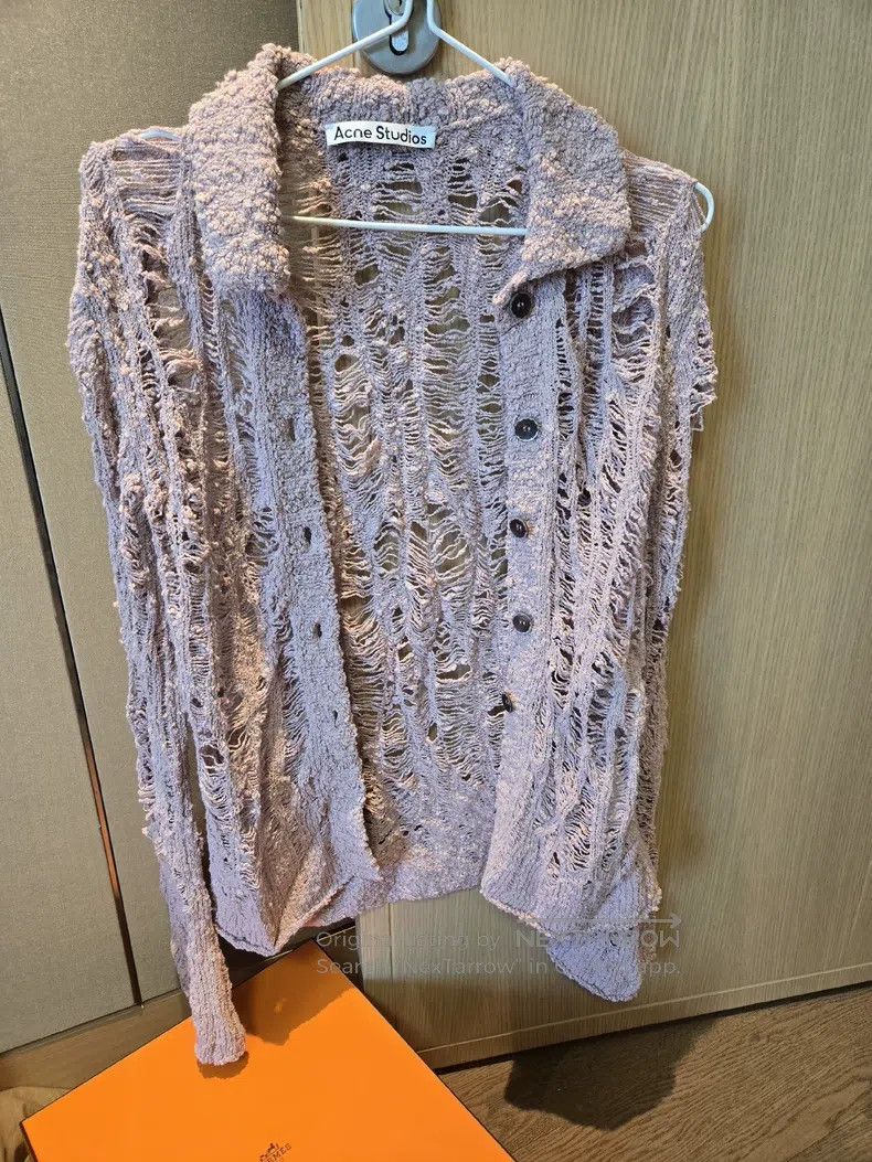 Acne Studios Acne Studios Pink Open-Weave Cardigan Size XS / US 0-2 / IT 36-38 - 1 Thumbnail