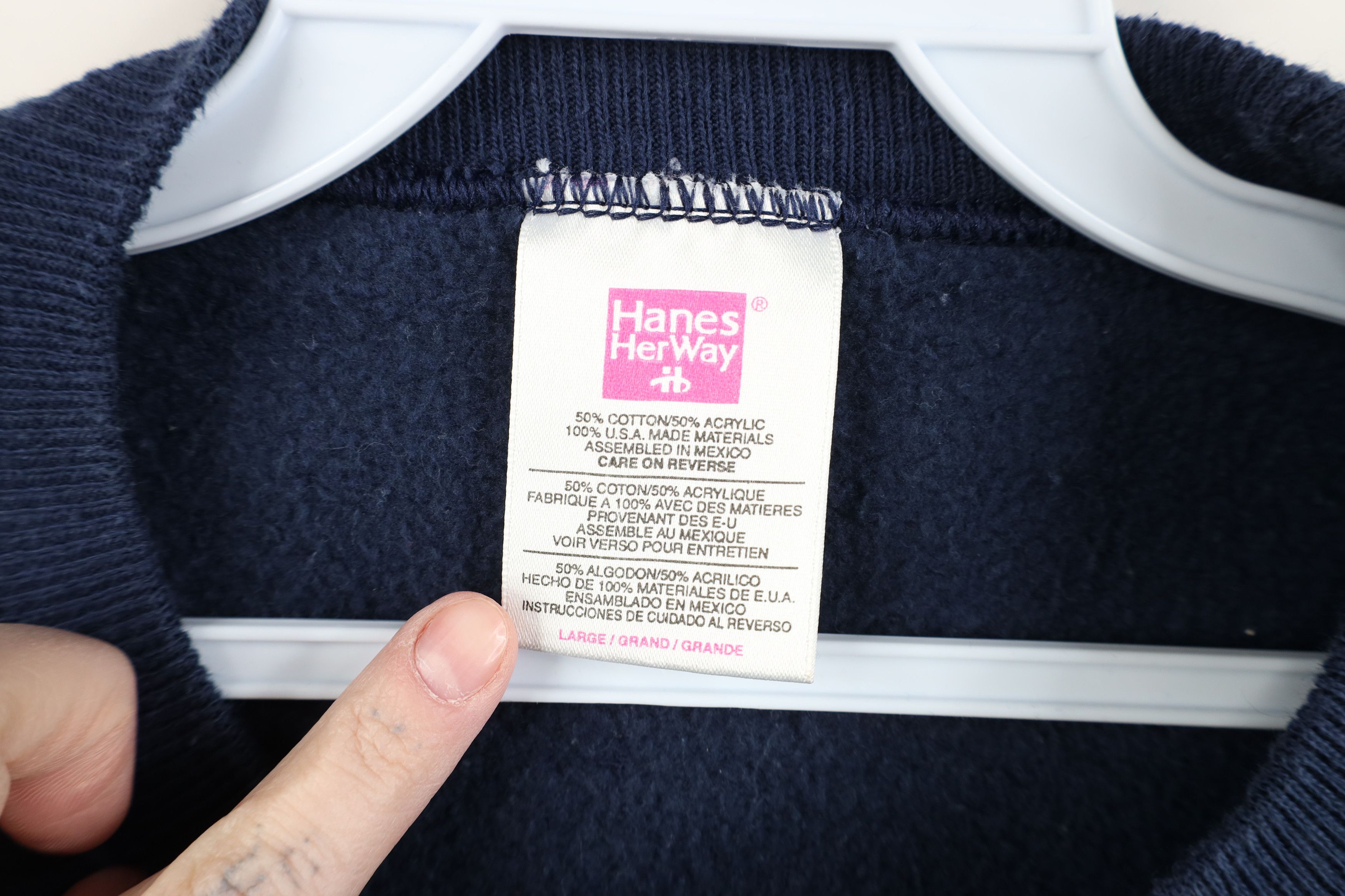 Vintage Vintage 90s Streetwear Blank Crewneck Sweatshirt Navy Blue Size M / US 6-8 / IT 42-44 - 6 Thumbnail