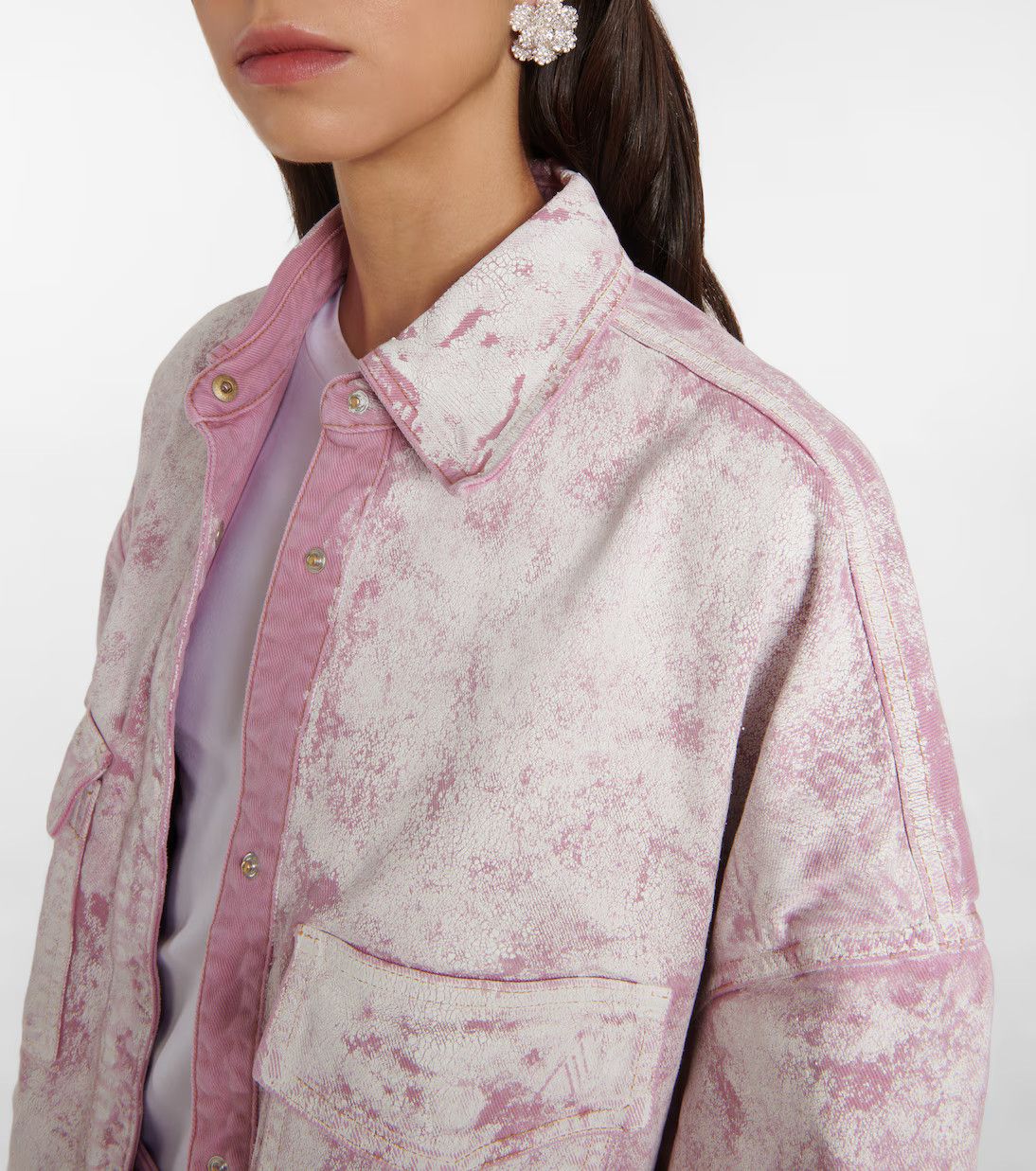The Attico o1mle0525 Denim Short Coat in Pink Size XS / US 0-2 / IT 36-38 - 4 Thumbnail