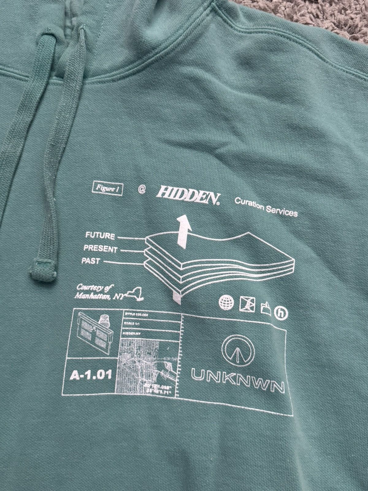 HIDDEN Size L Teal HIDDEN x UNKWN Hoodie collab Size US L / EU 52-54 / 3 - 3 Thumbnail