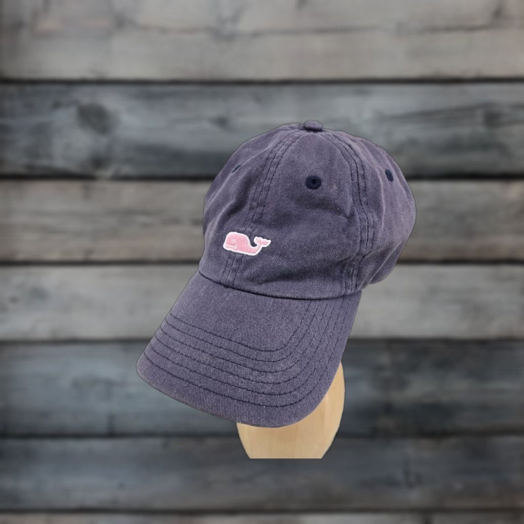 Vineyard Vines Vineyard Vines Distressed Adjustable Hat Cap Whale Blue Baseball Cap One Size Men Women Size ONE SIZE - 1 Thumbnail