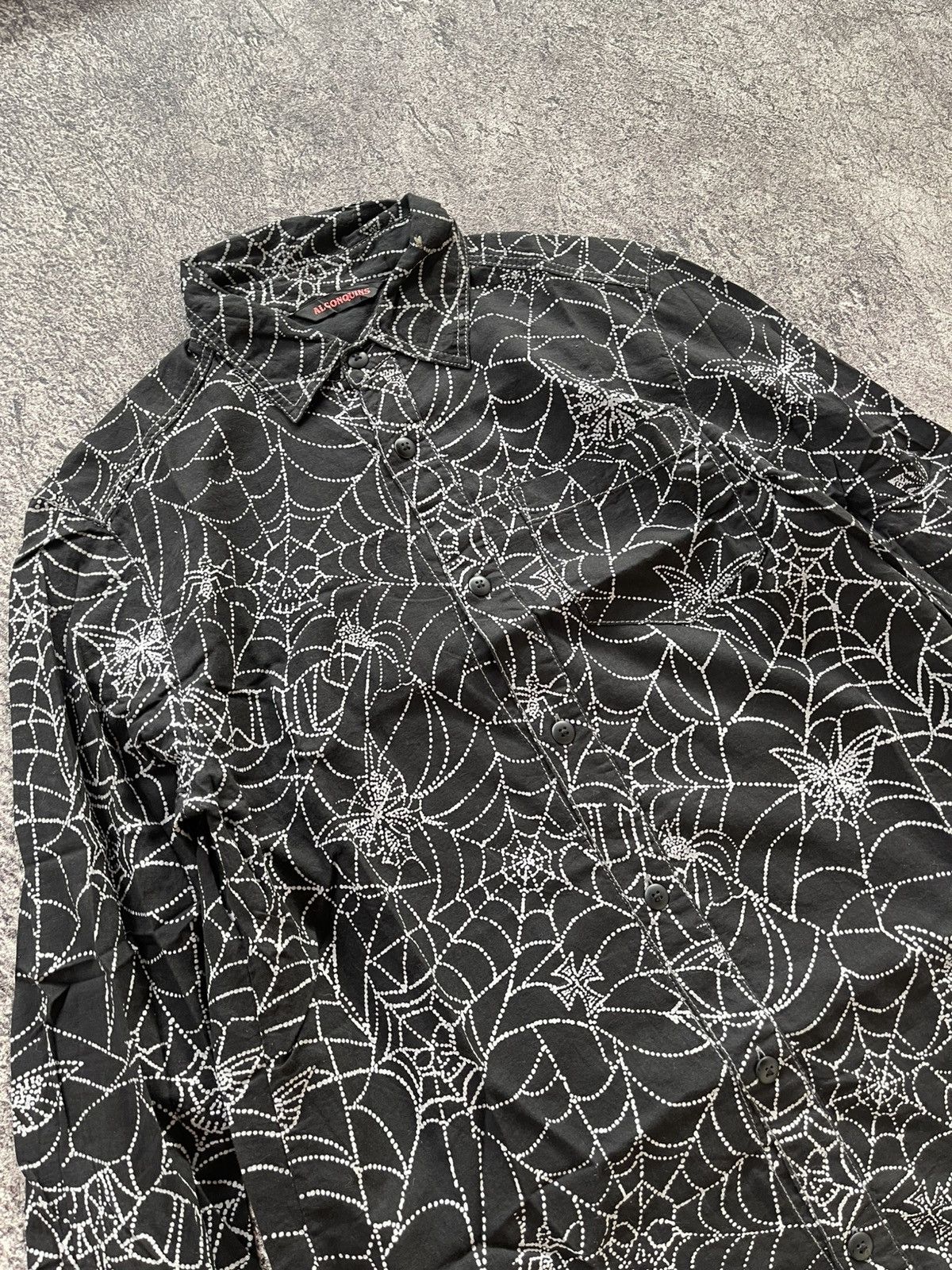 Japanese Brand Y2K Algonquins skull spider webs shirt Size US M / EU 48-50 / 2 - 2 Thumbnail